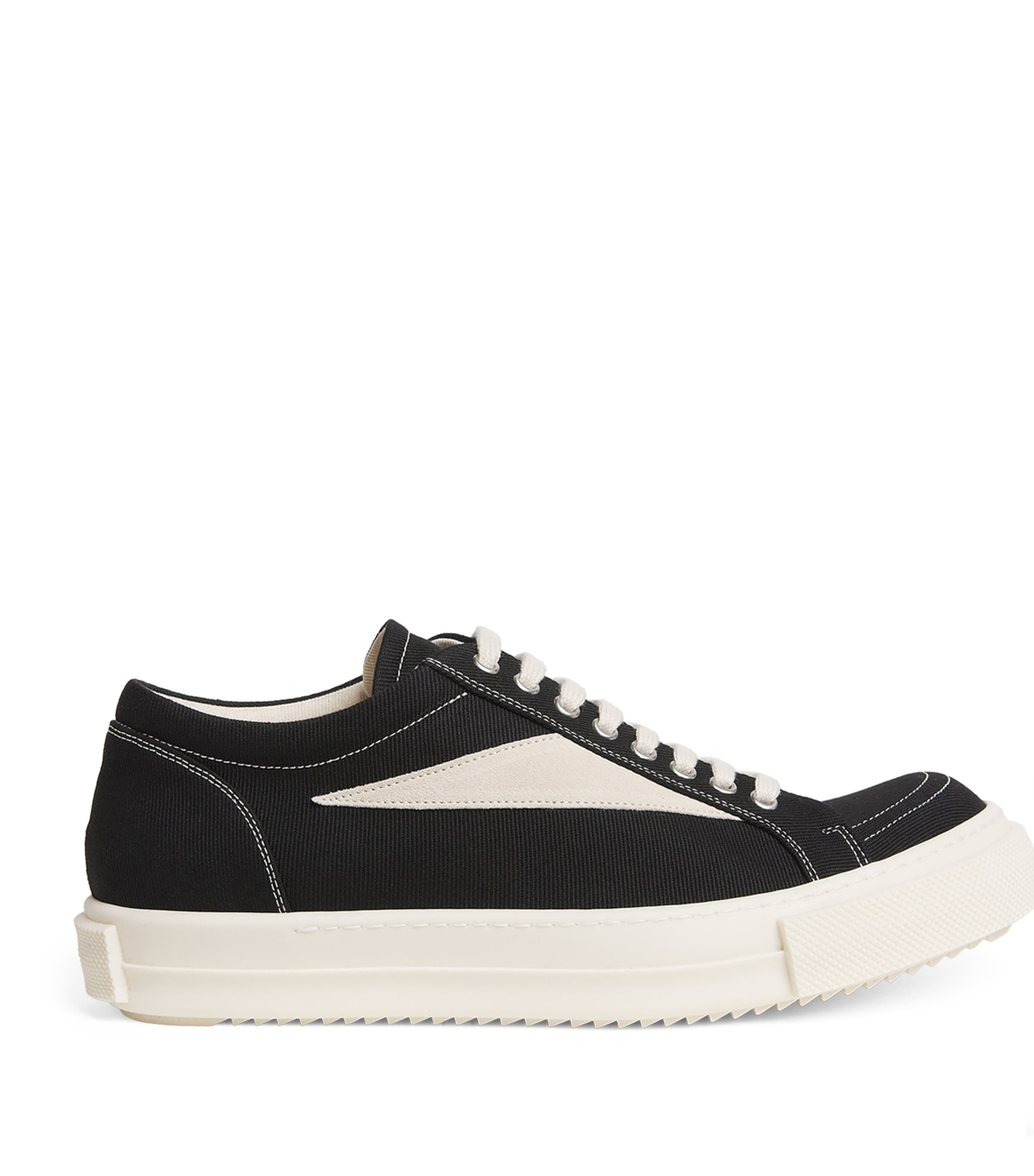 Rick Owens Canvas Vintage Sneakers Black/milk/milk