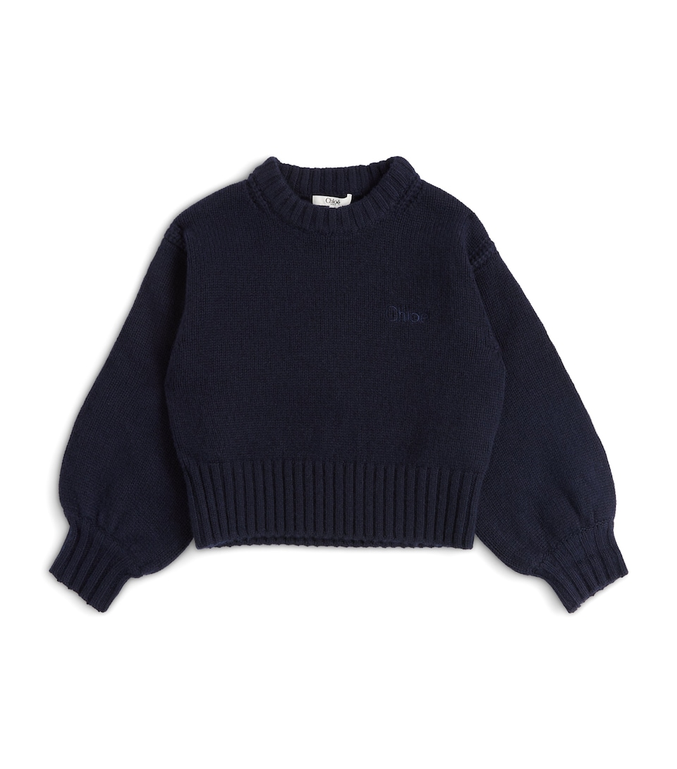 Chloé Kids Wool-Cashmere Sweater (4-14 Years) Navy