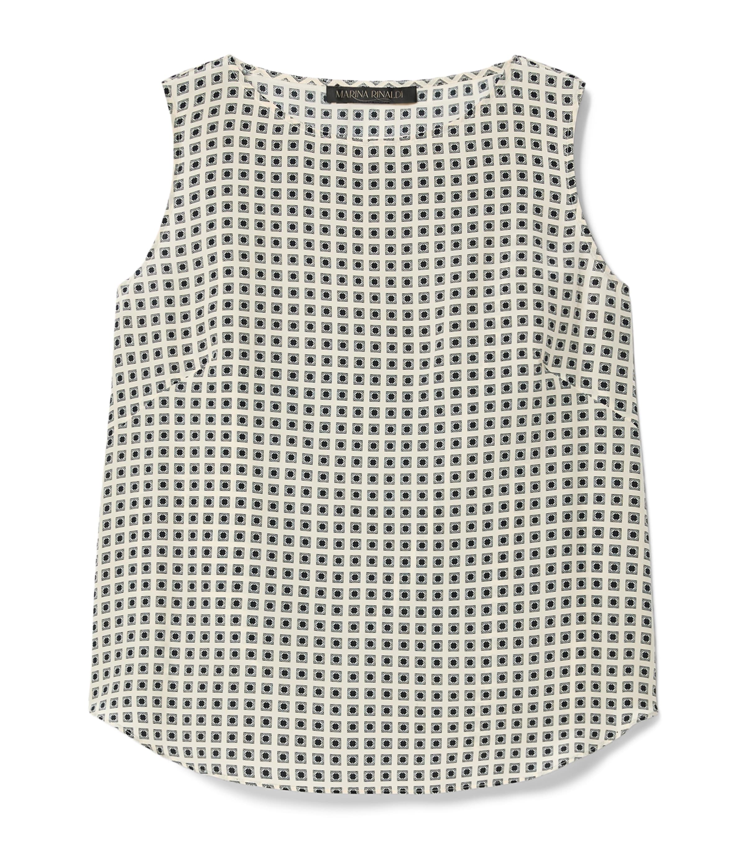 Marina Rinaldi Womens Silk Printed Blouse Ivory