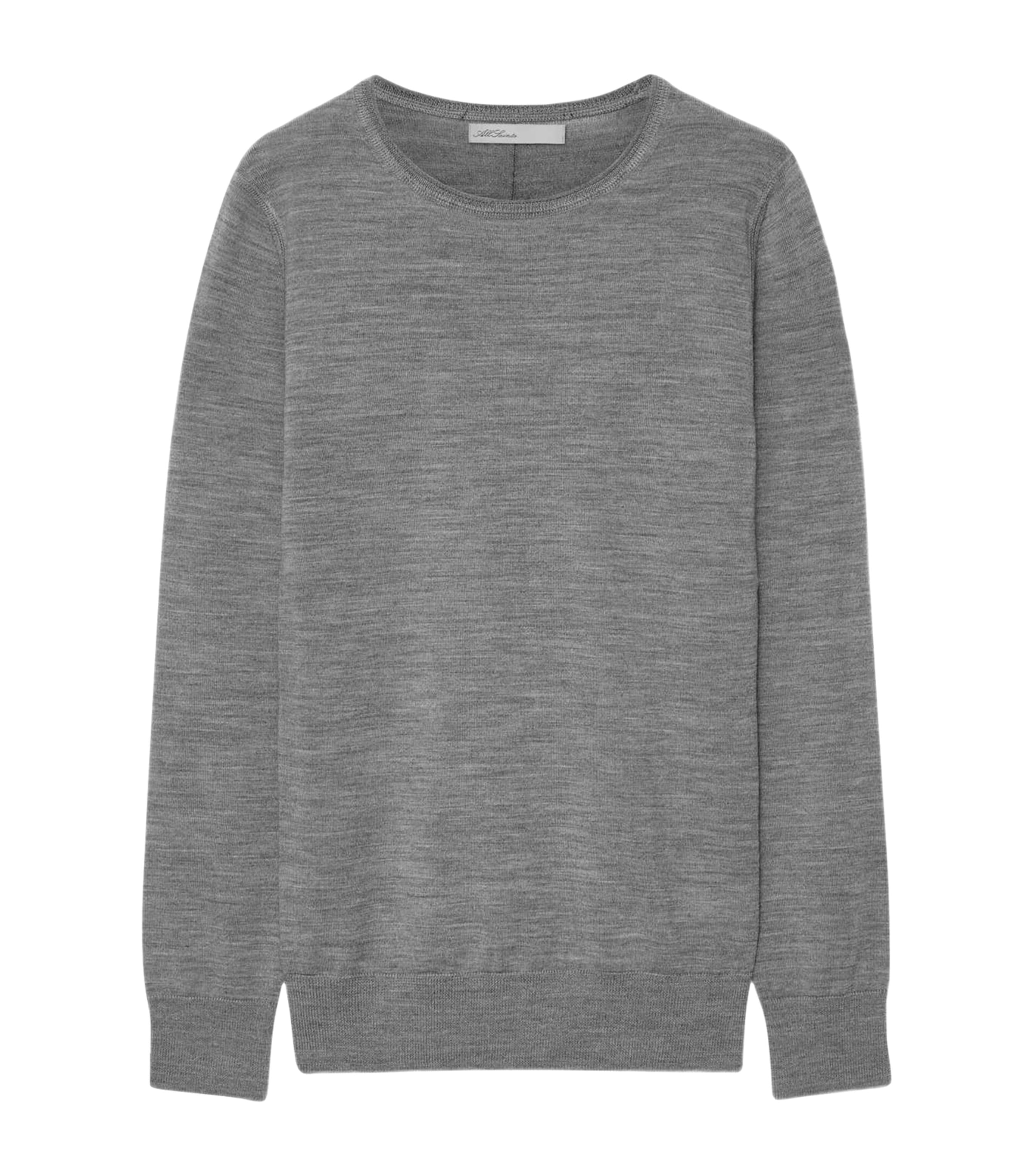 AllSaints Womens Merino Wool Coyte Sweater Grey Marl