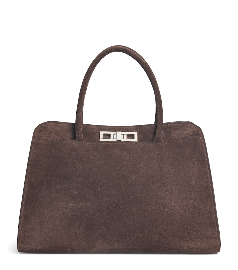 Fabiana Filippi Large Suede Josephine Top-Handle Bag Ebano