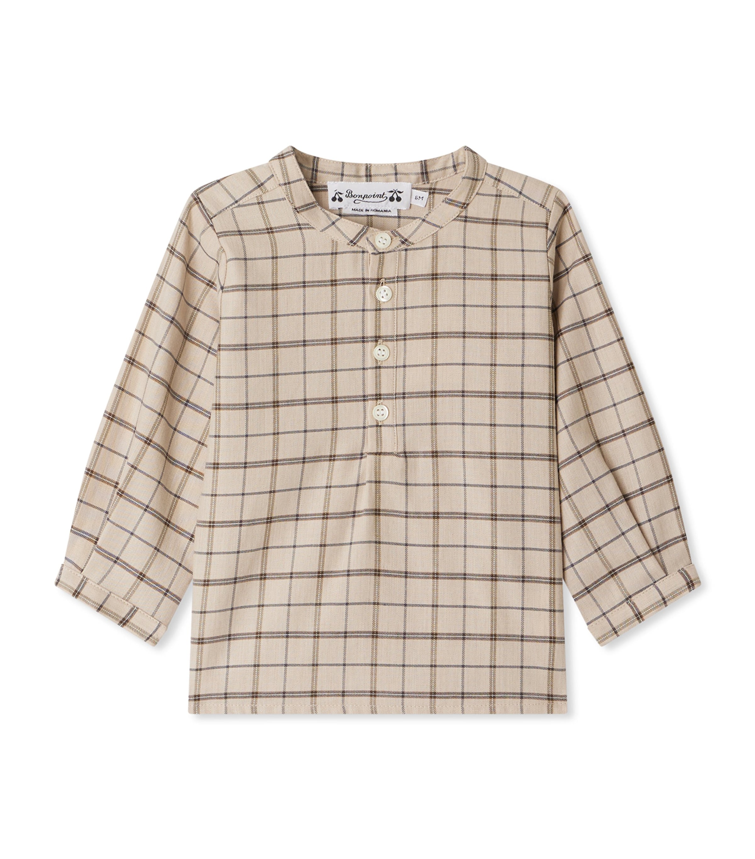 Cotton-Wool Check Half-Button Shirt (6-18 Months)