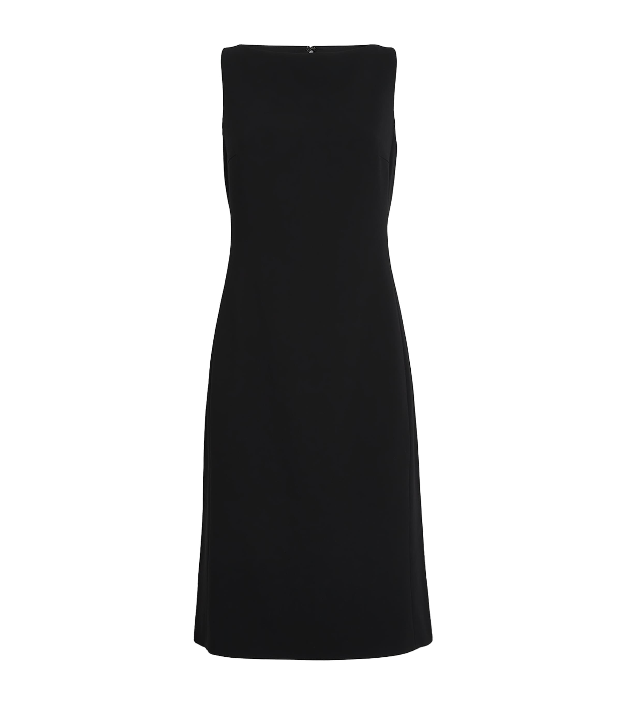 Theory Womens Crepe Boat-Neck Midi Dress Black