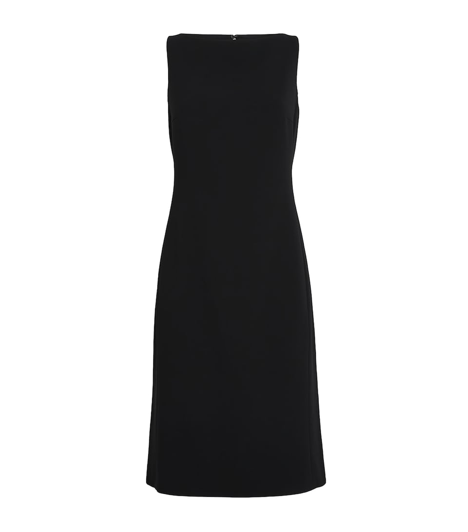 Theory Womens Crepe Boat-Neck Midi Dress Black