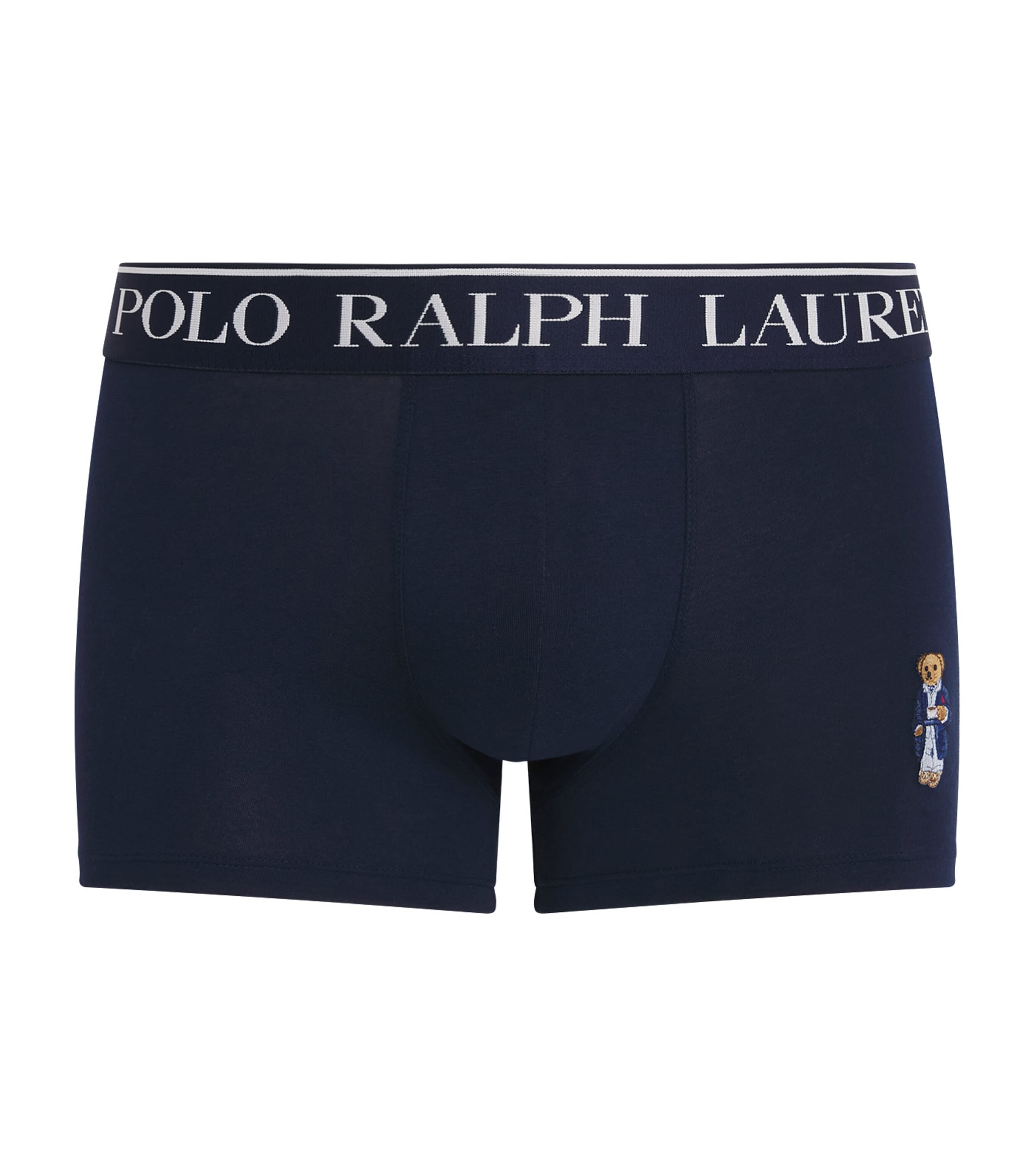 Polo Ralph Lauren Mens Stretch-Cotton Polo Bear Trunks Cruise Navy Bear