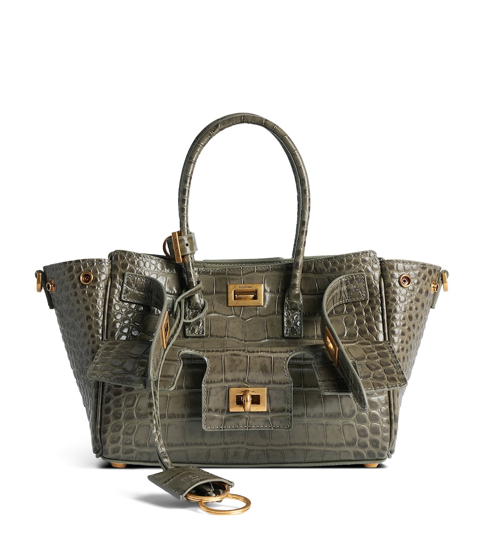 Mini Croc-Embossed Leather Bel Air Tote Bag