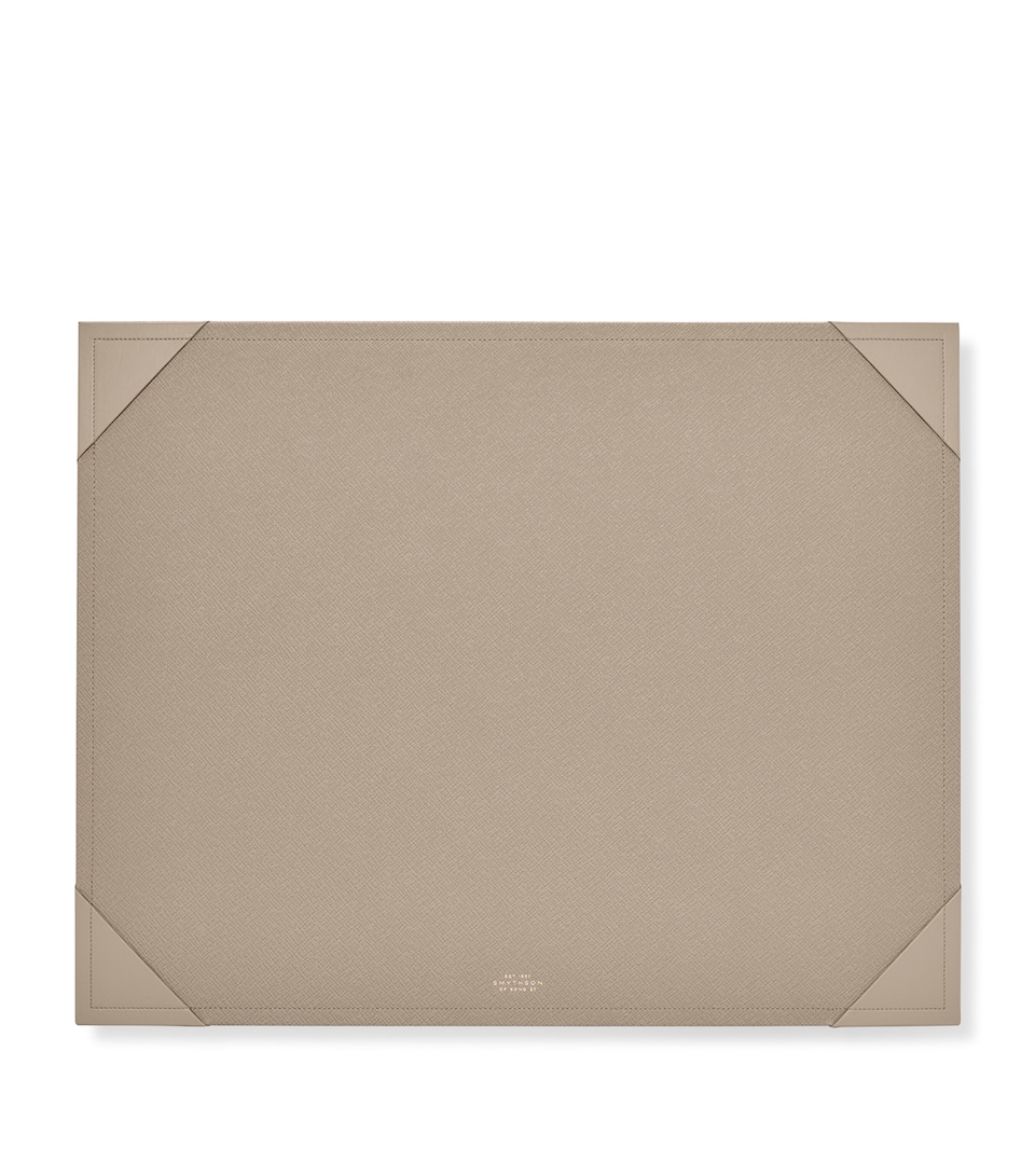 Smythson Leather Desk Mat Sandstone