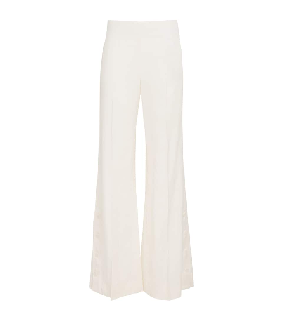 Sandro Paris Womens Flared Tailored Trousers Ecru