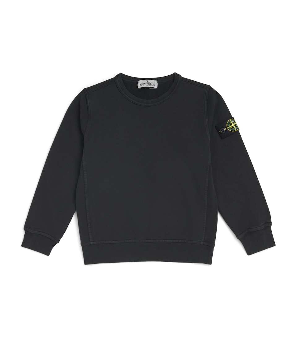 Stone Island Junior Cotton Logo Sweatshirt (2-14 Years) Black