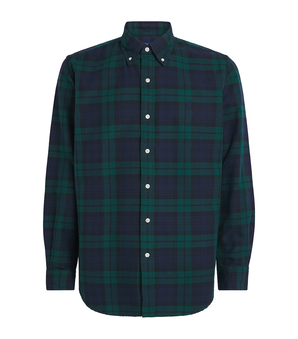 Polo Ralph Lauren Mens Cotton Check Oxford Shirt Navy/green Mlti