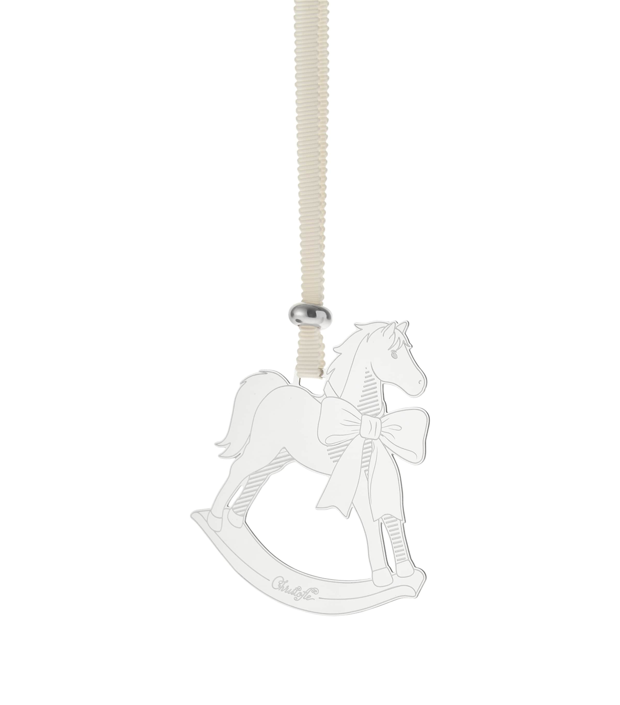 Christofle Silver-Plated Sous le Sapin Rocking Horse Tree Decoration Silver