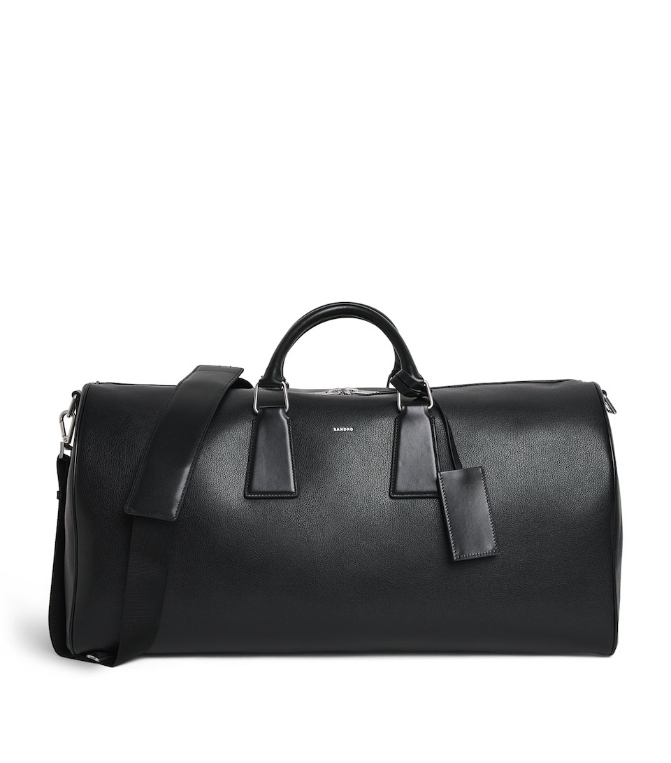 Sandro Paris Reconstituted Leather Weekend Bag Black