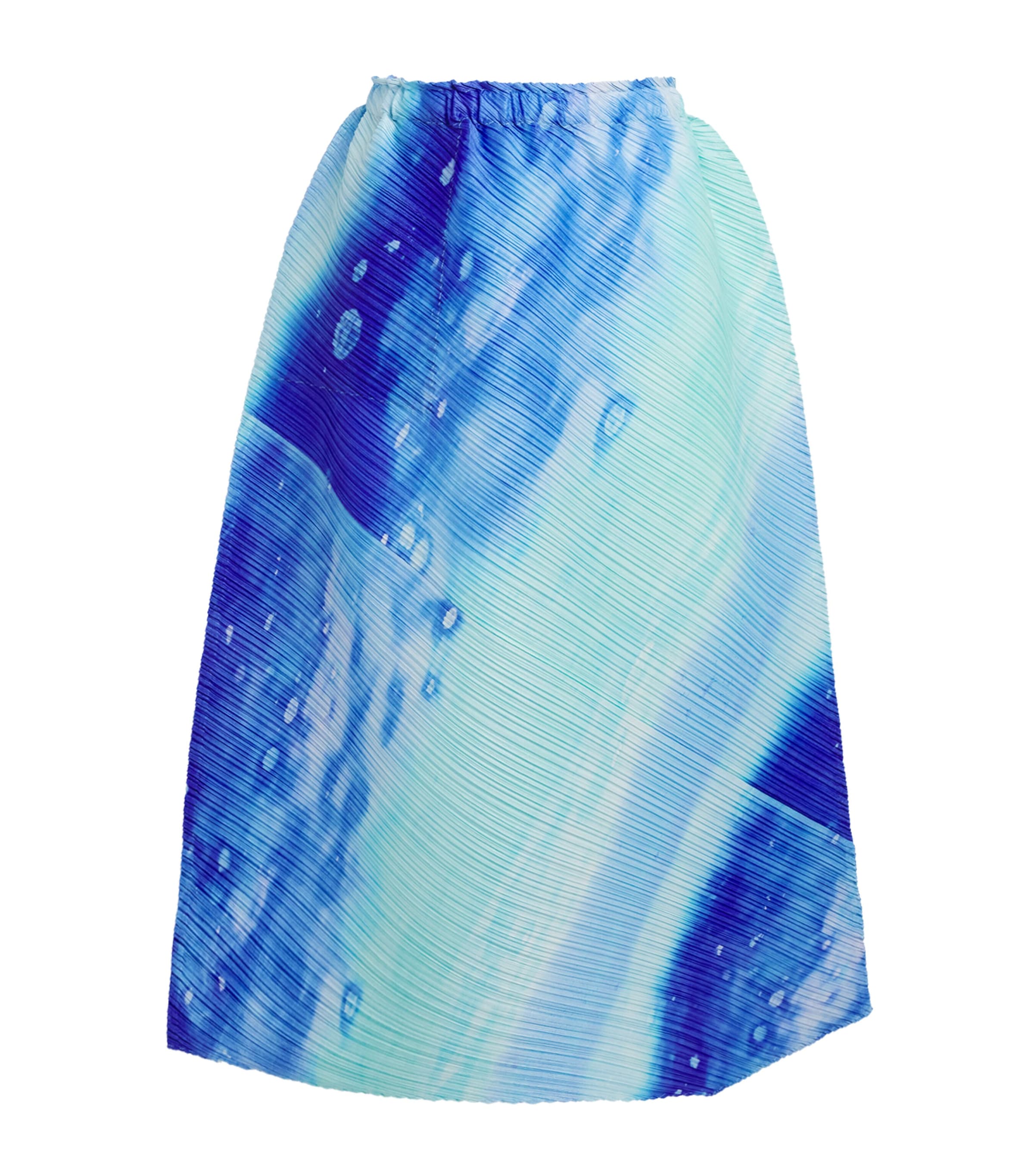 Pleats Please Issey Miyake Womens Sea Bubble Midi Skirt Blue