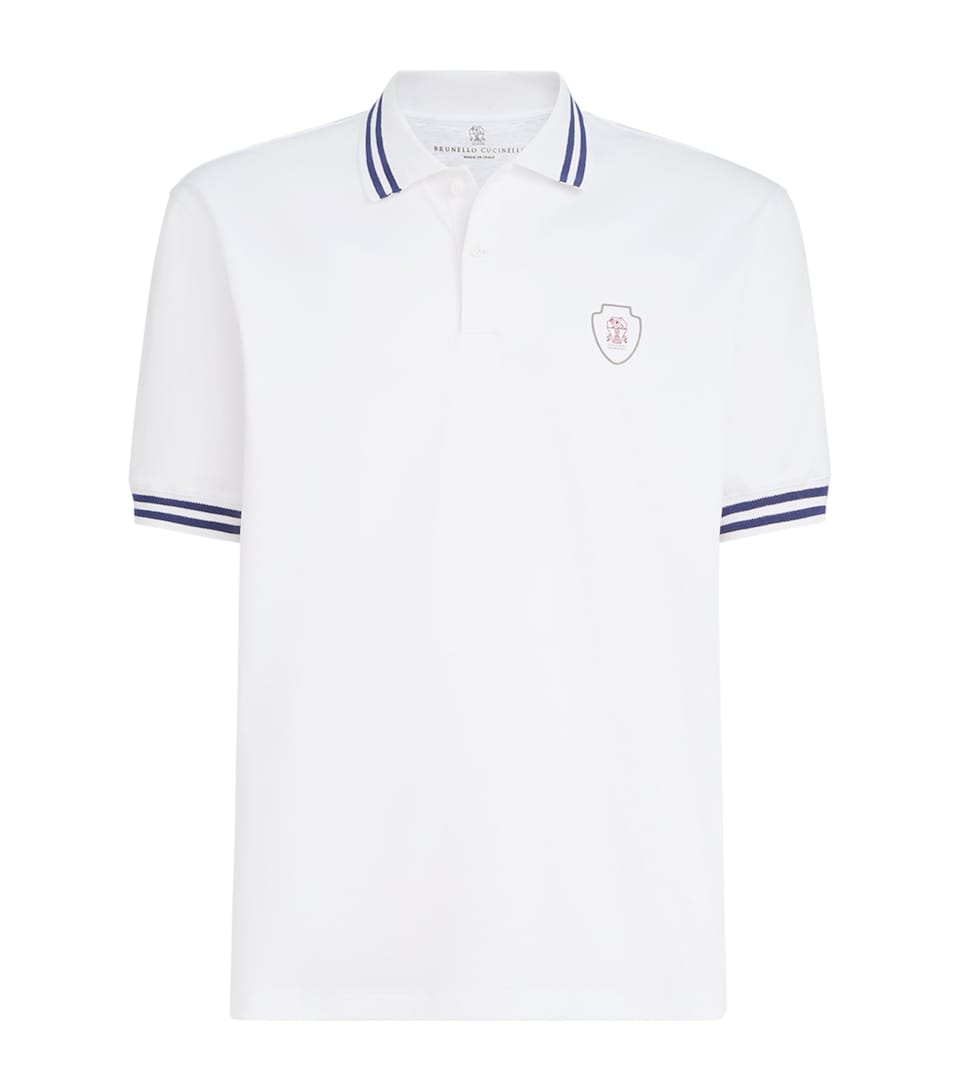 Brunello Cucinelli Mens Cotton Logo Polo Shirt