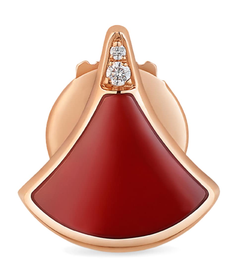 Rose Gold, Diamond and Carnelian Divas’ Dream Earring