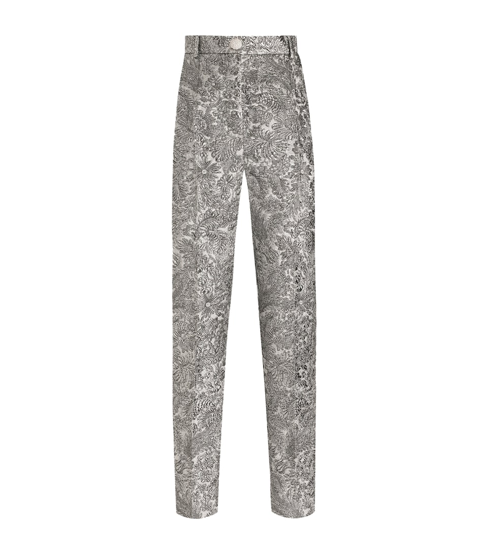 Floral Jacquard Cigarette Trousers