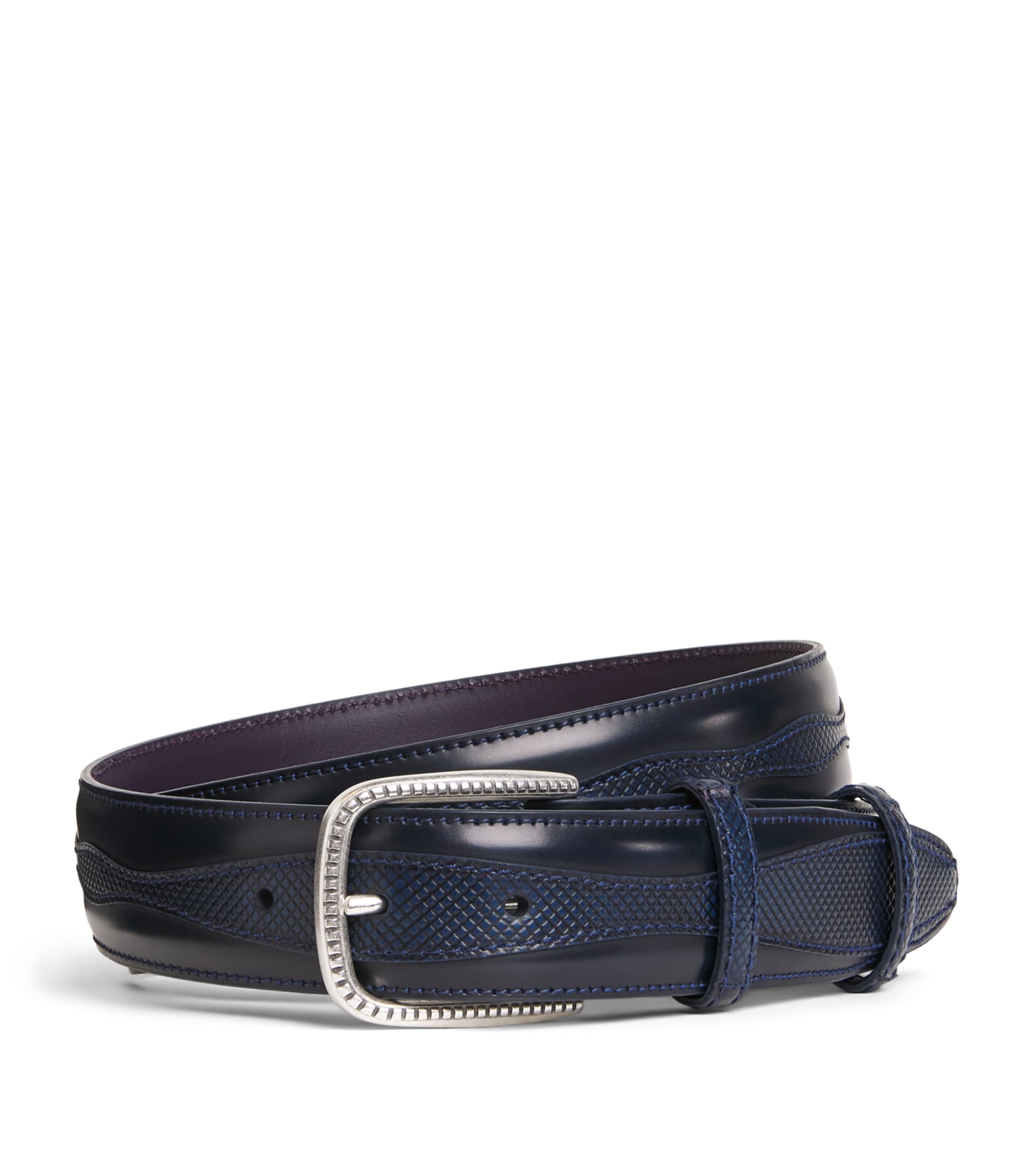 Elliot Rhodes Leather Jolson Belt Navy