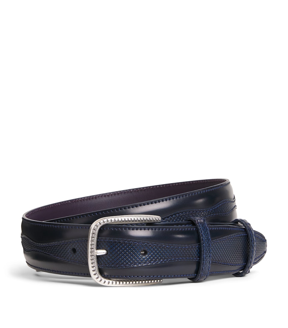 Elliot Rhodes Leather Jolson Belt Navy