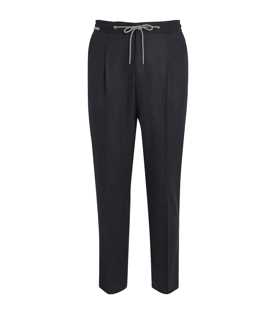 Wool-Cashmere Drawstring Trousers