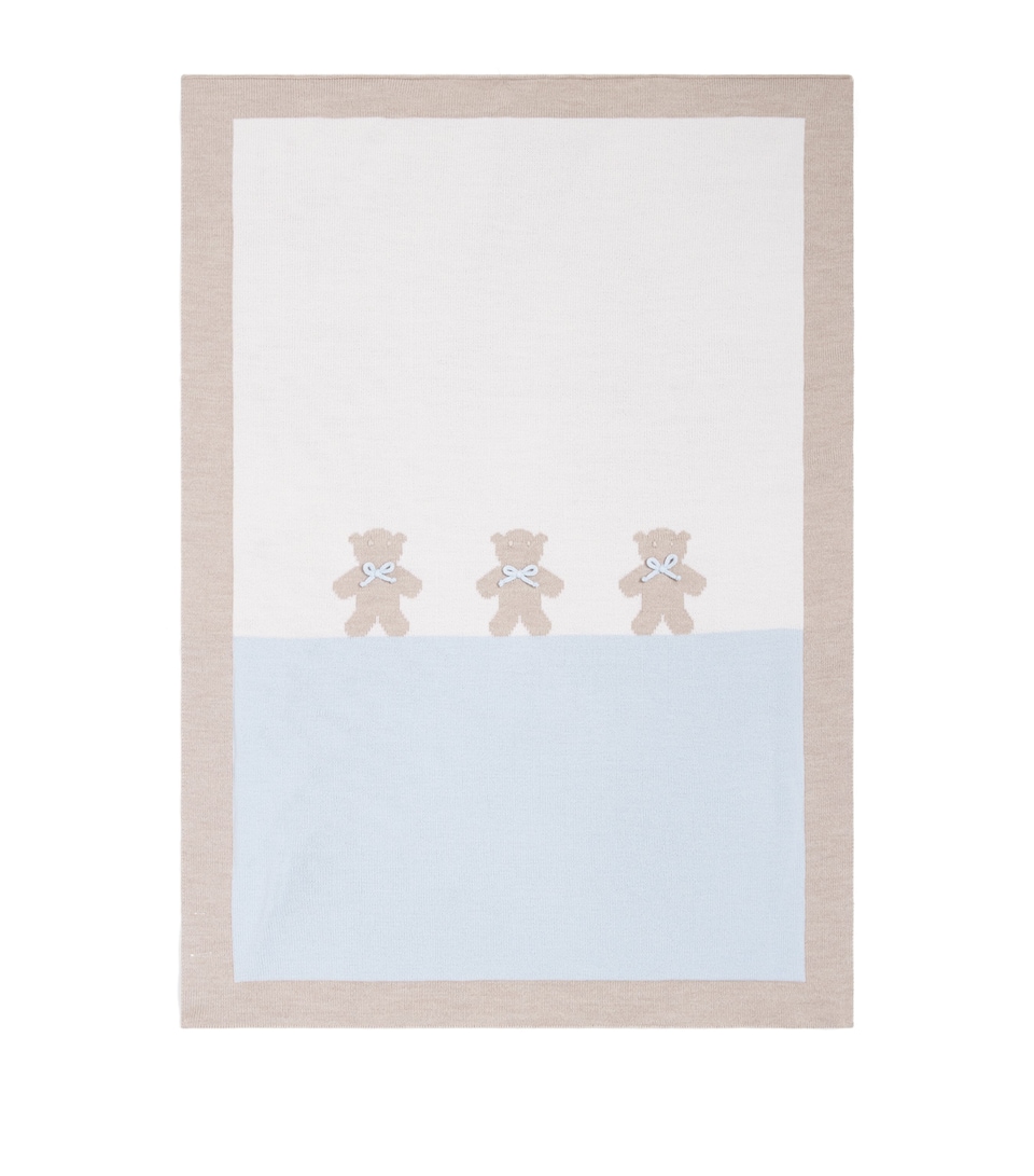 Bimbalo Wool Bear Blanket Off White/blue