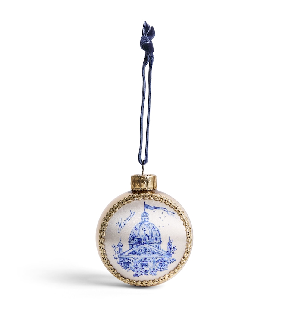 Harrods Silk Toile Face Bauble Green