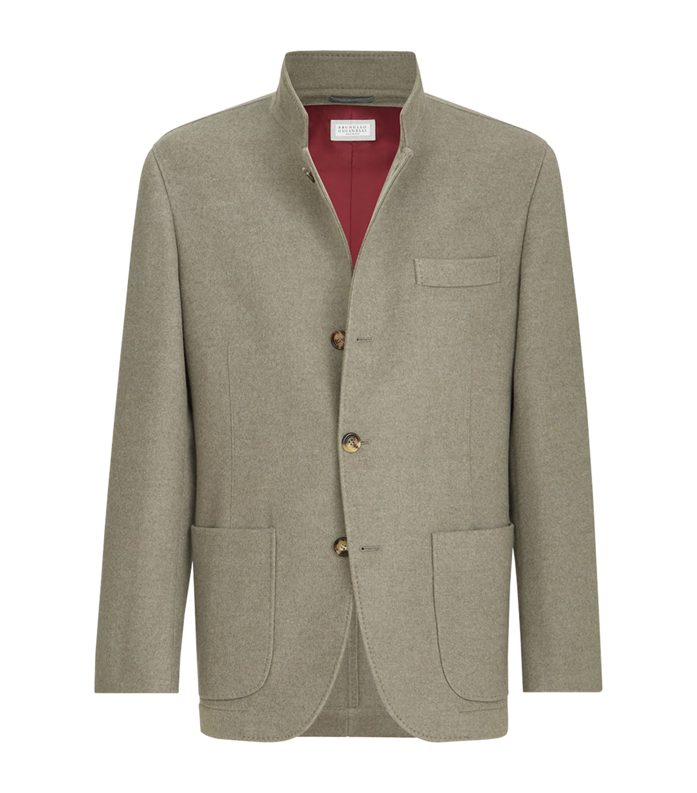 Brunello Cucinelli Mens Cashmere Water-Resistant Coat Dark Green