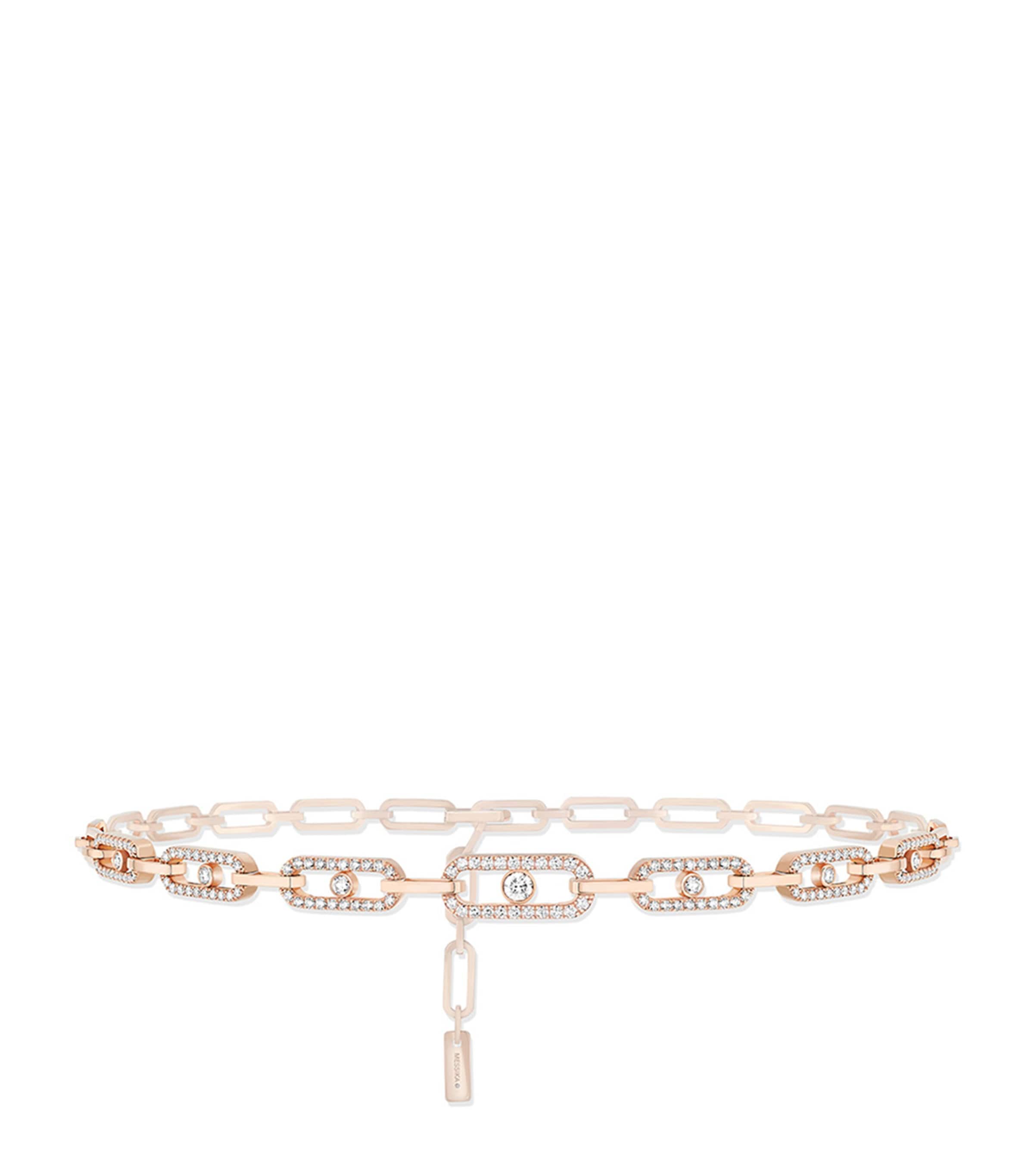 Rose Gold and Diamond Move Link Multi Choker