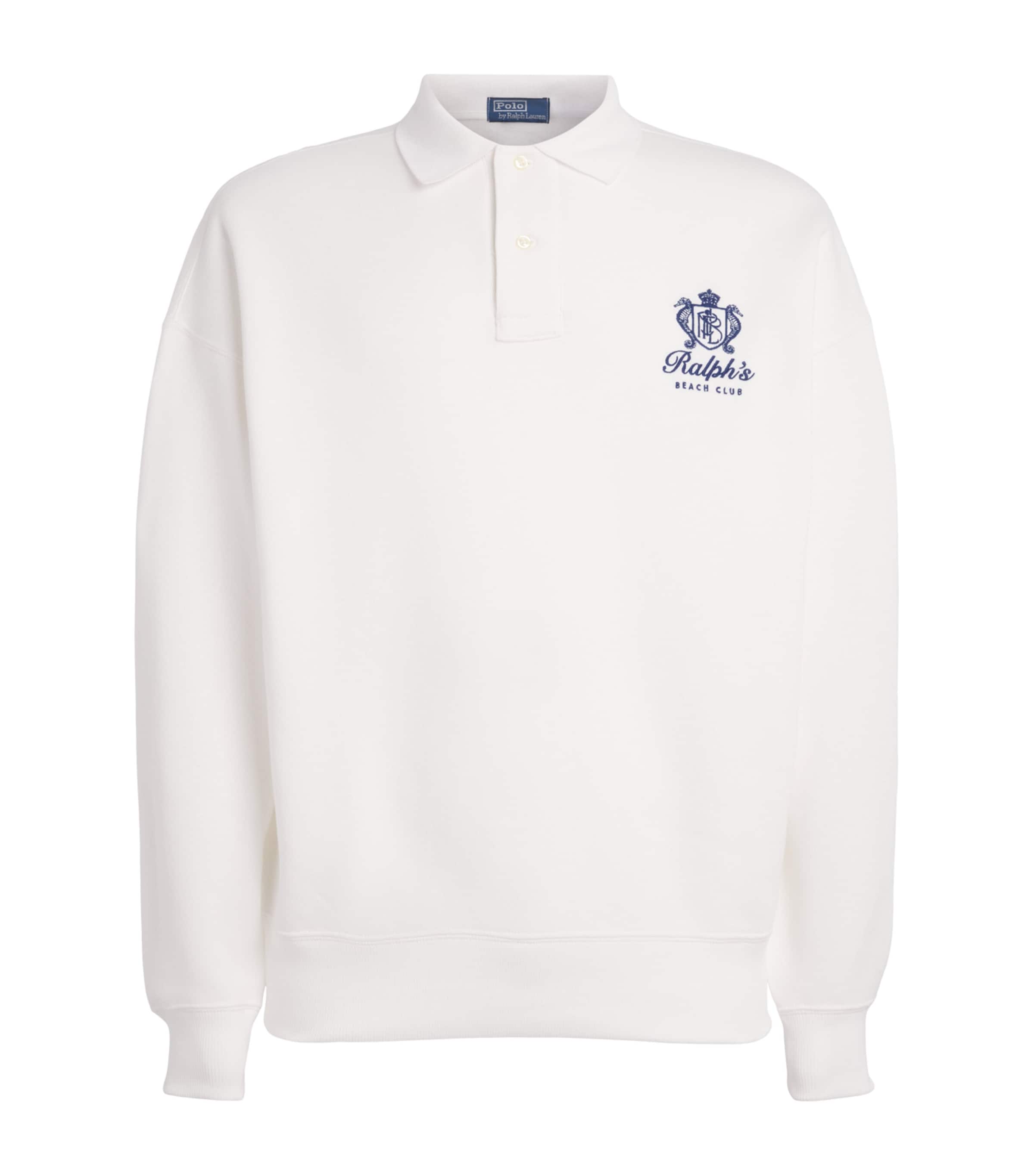 Polo Ralph Lauren Mens Cotton-Blend Ralph's Beach Club Polo Shirt White