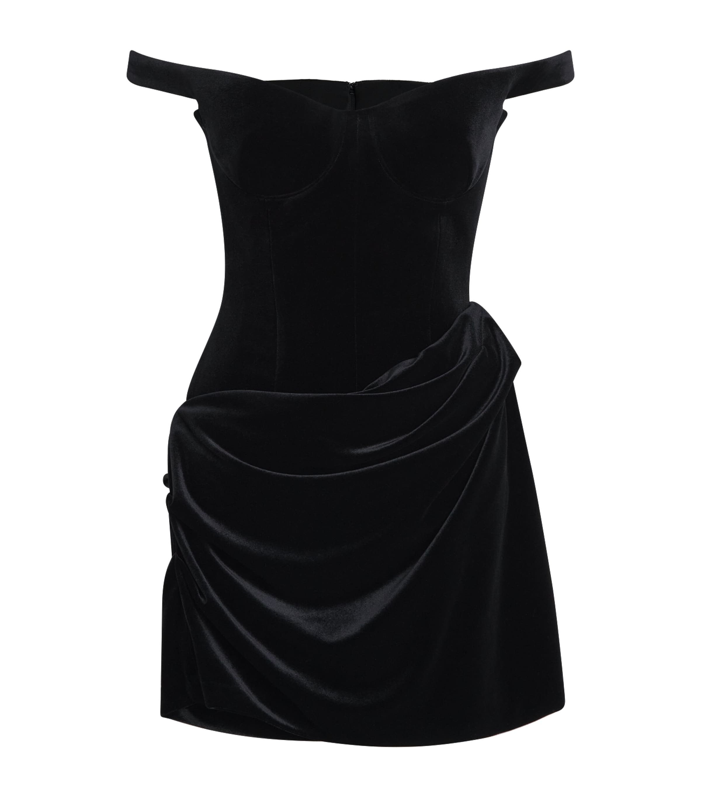 Velvet Off-The-Shoulder Mini Dress