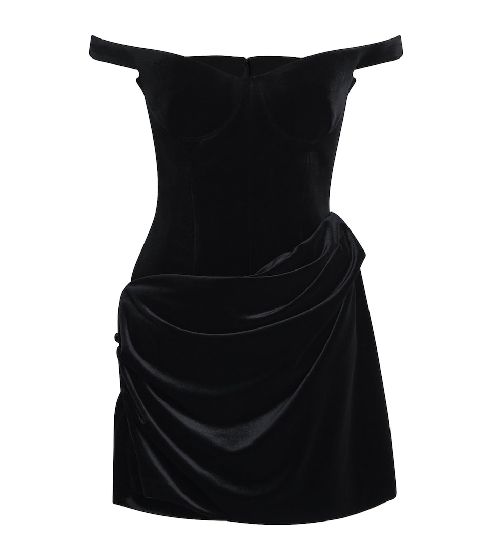 Velvet Off-The-Shoulder Mini Dress
