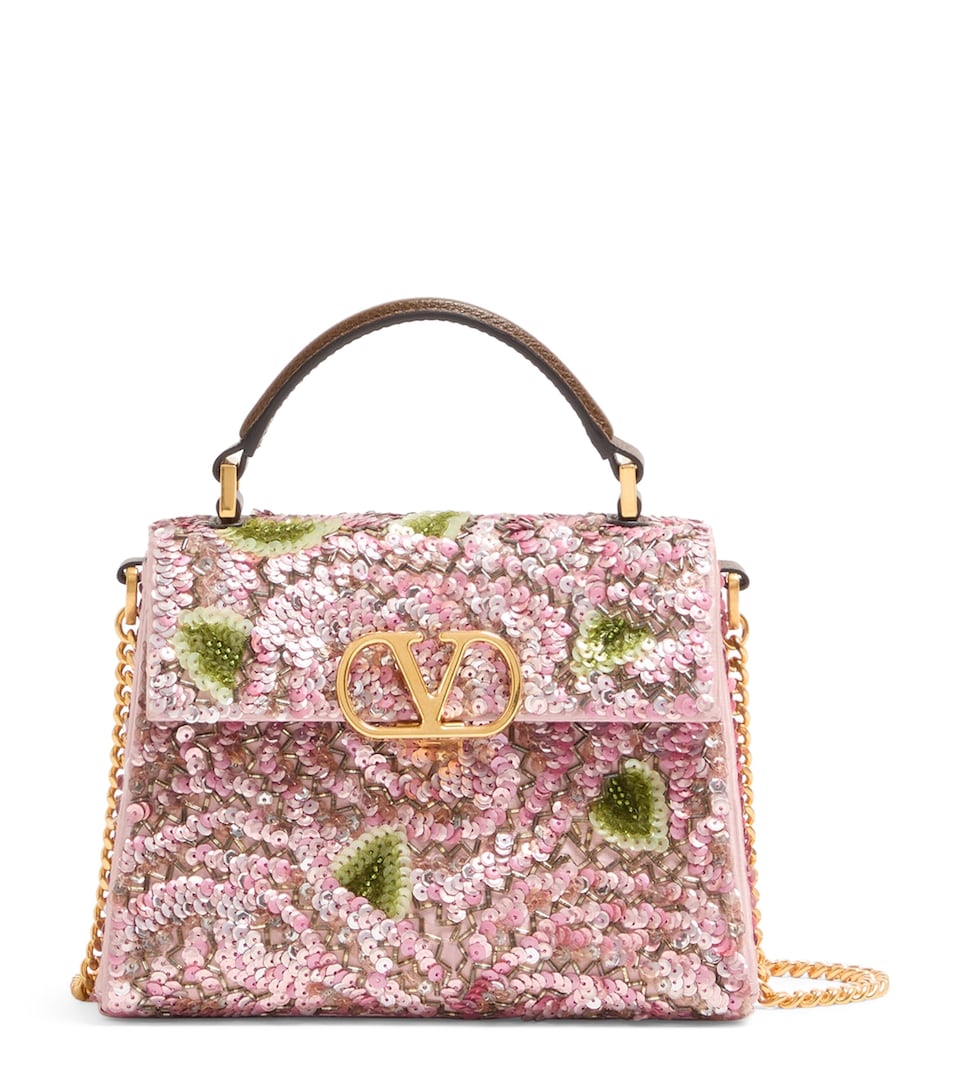 Valentino Garavani Mini Sequinned VSLING Top-Handle Bag