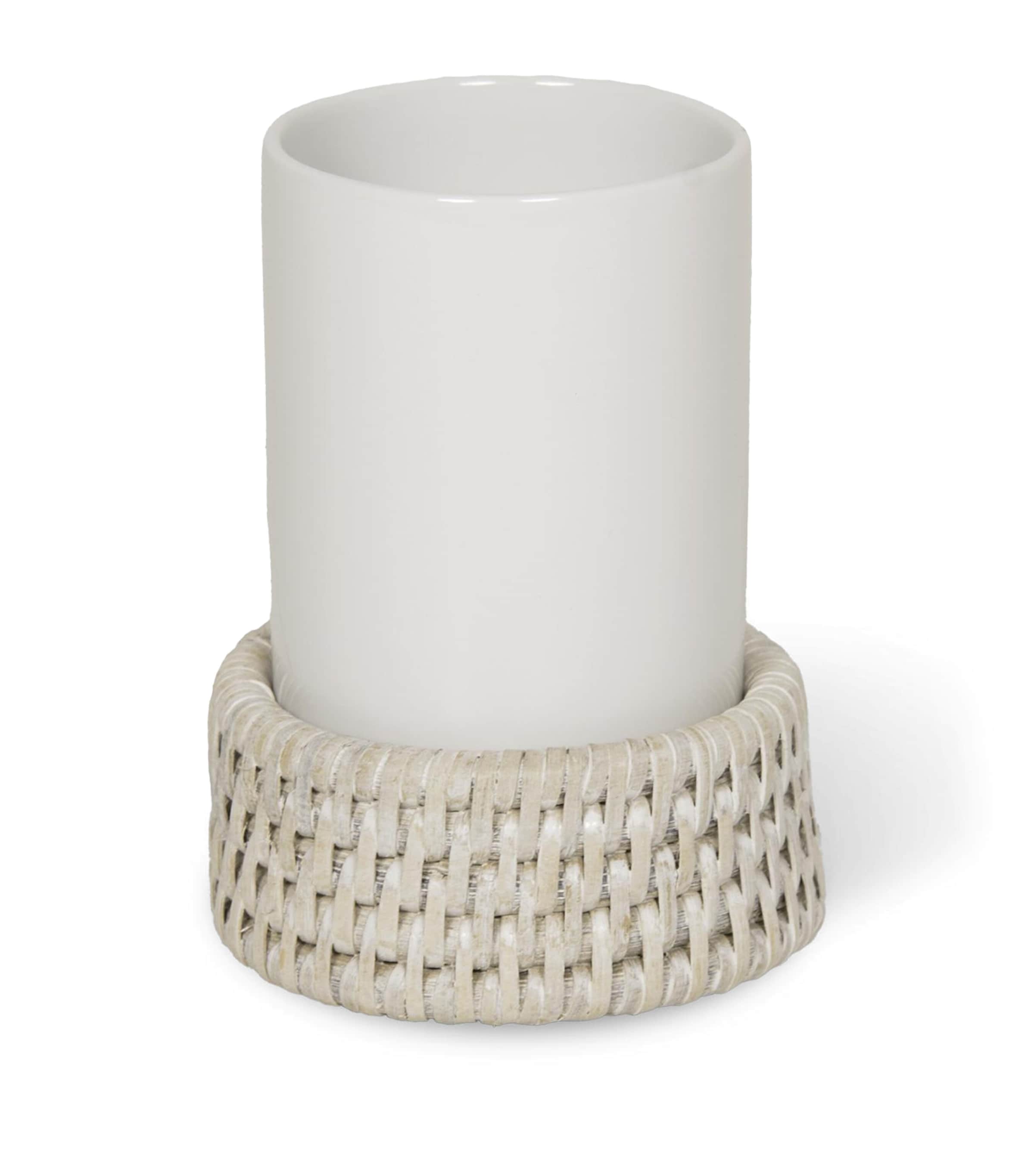 Decor Walther Rattan-Porcelain Toiletry Holder (10.5cm) Rattan Light
