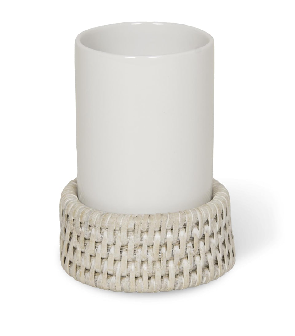 Decor Walther Rattan-Porcelain Toiletry Holder (10.5cm) Rattan Light