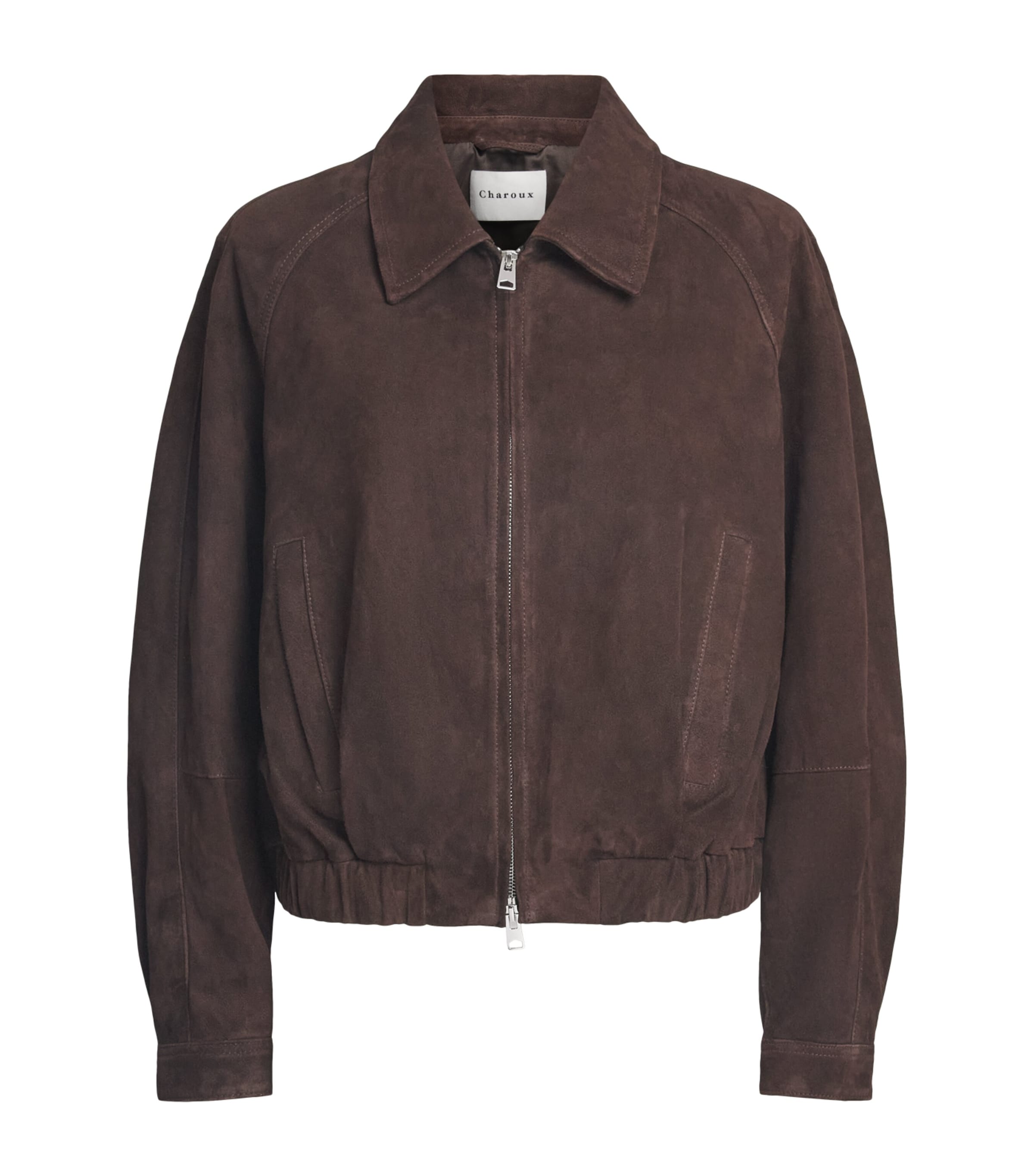 CHAROUX Womens Suede Mimi Cropped Jacket Choc Brown