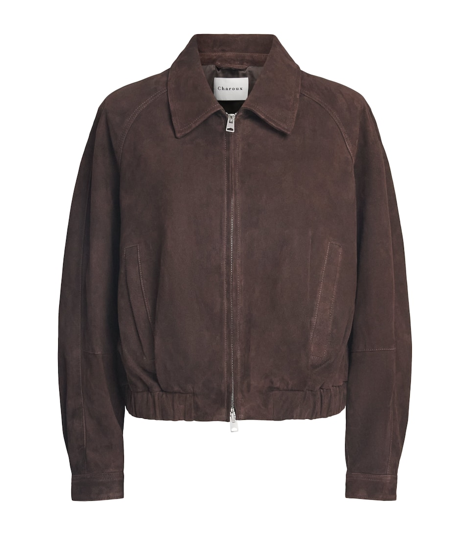 CHAROUX Womens Suede Mimi Cropped Jacket Choc Brown