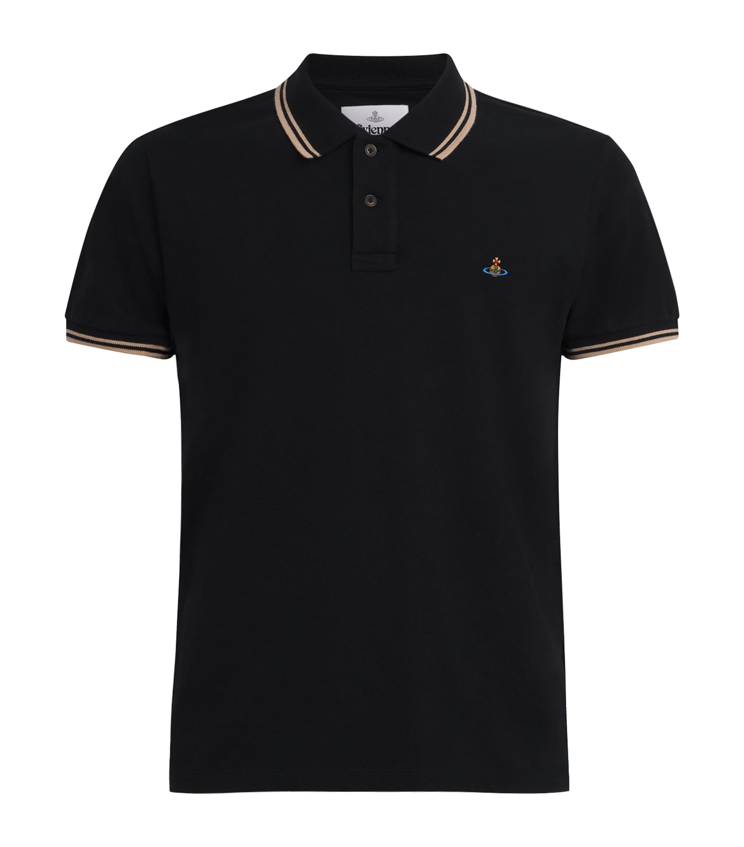 Vivienne Westwood Mens Cotton Orb Polo Shirt Black