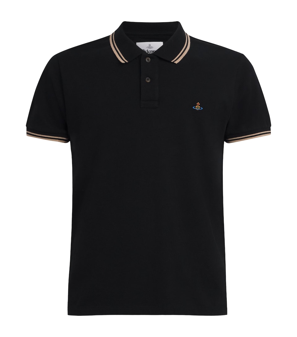 Vivienne Westwood Mens Cotton Orb Polo Shirt Black