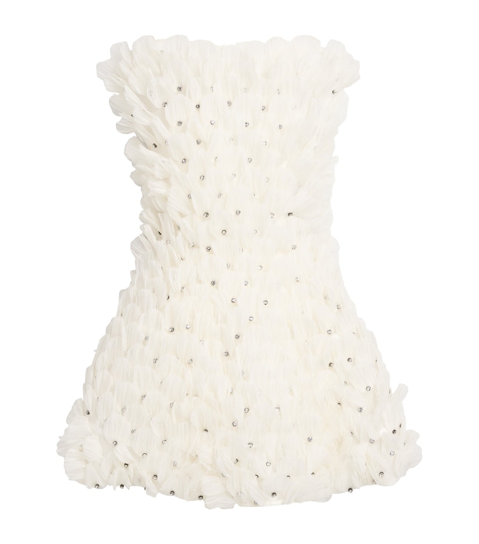 Stella McCartney Womens Silk Embellished Strapless Mini Dress White