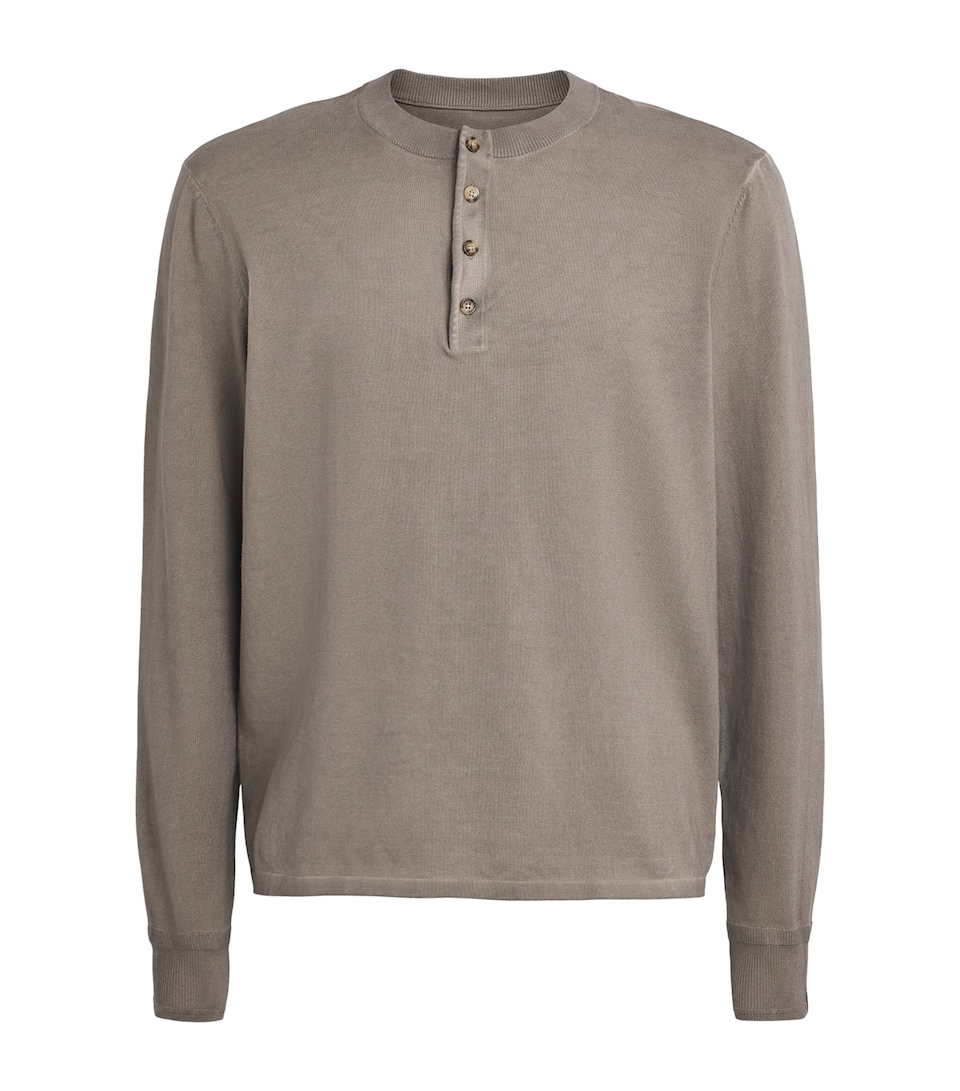 Rag & Bone Mens Supima Cotton Henley T-Shirt Gran Grey