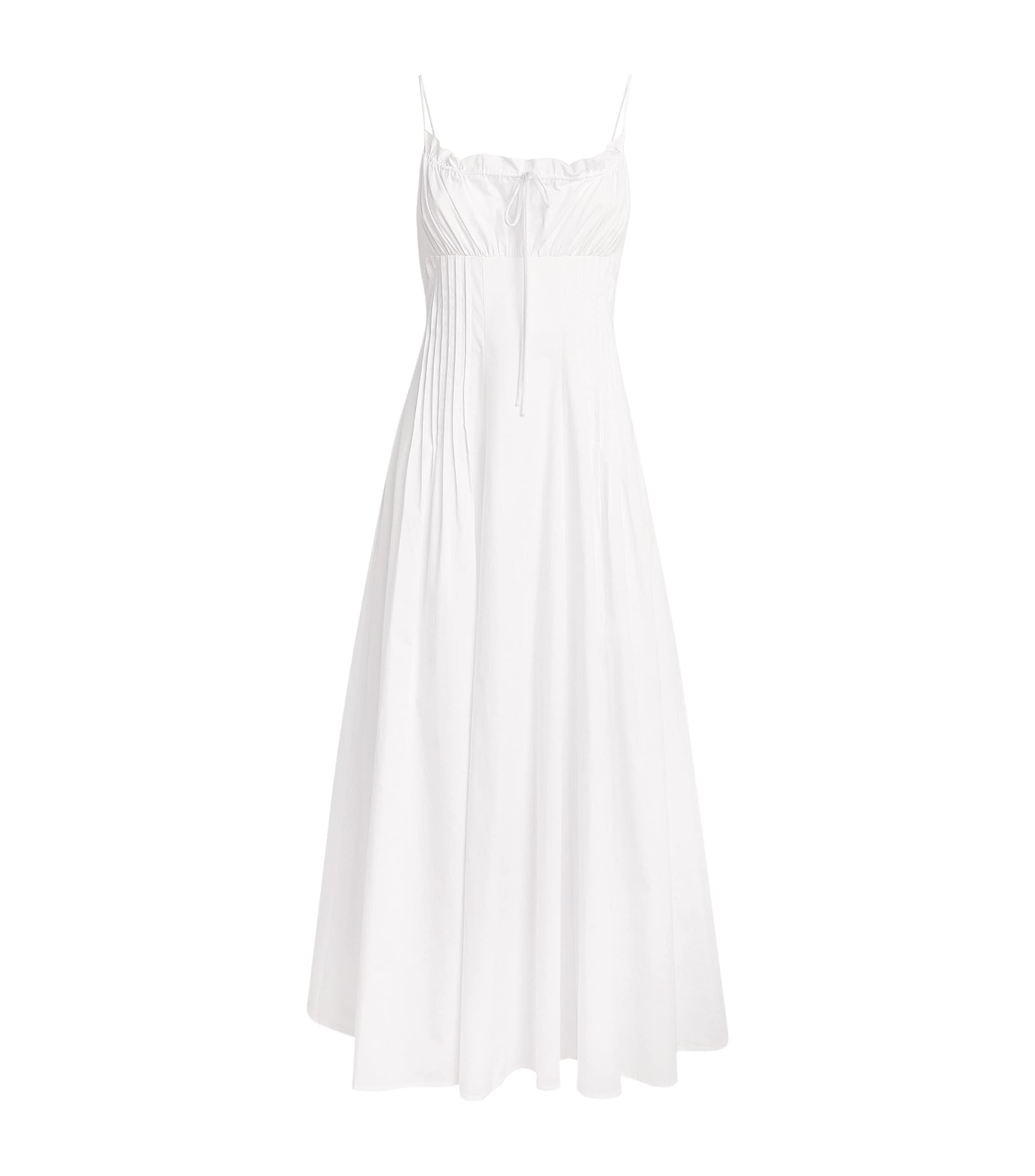 STAUD Womens Margi Midi Dress Wht White