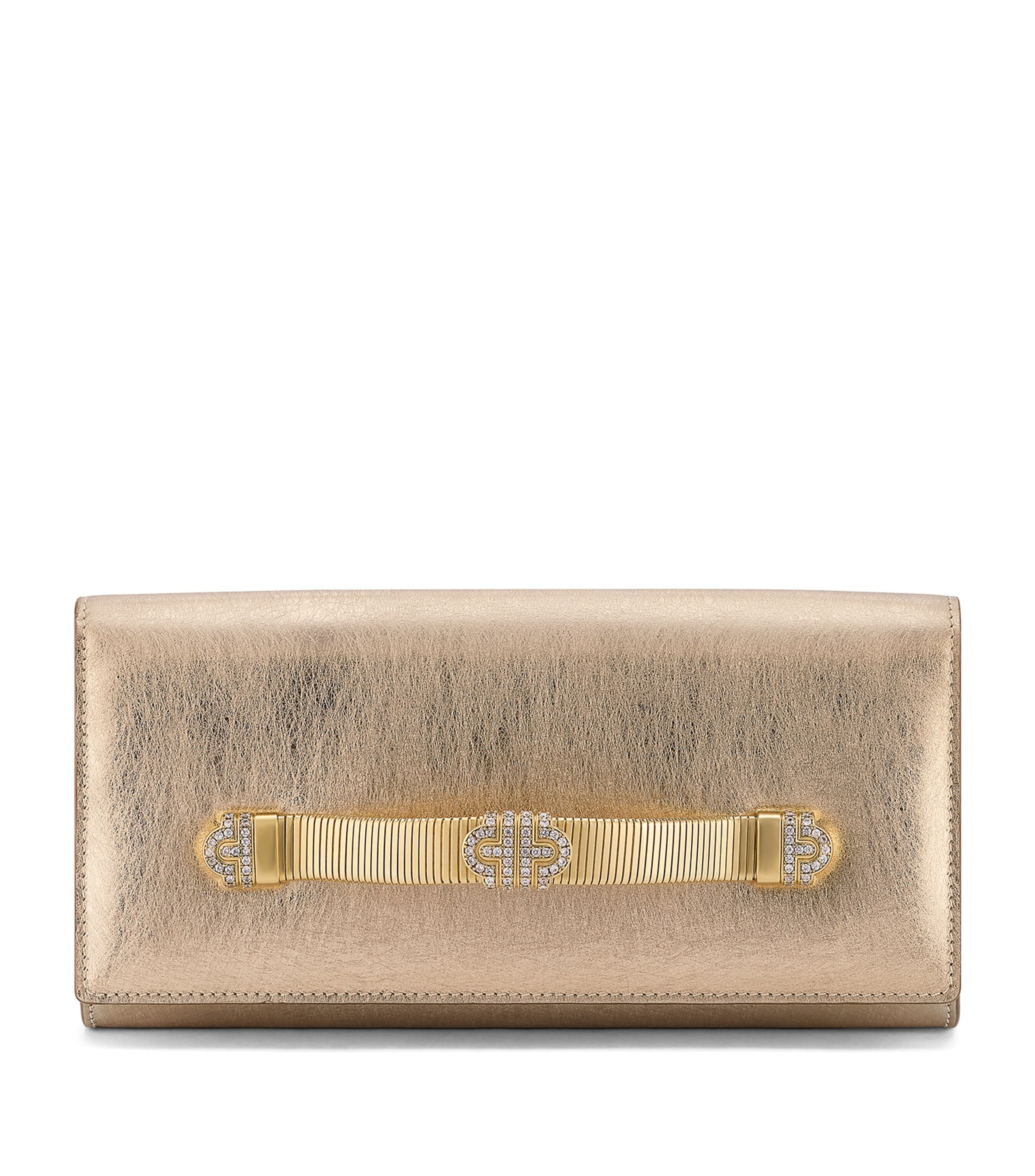 Leather Tubogas Clutch Bag