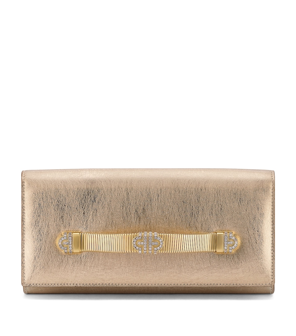 Leather Tubogas Clutch Bag