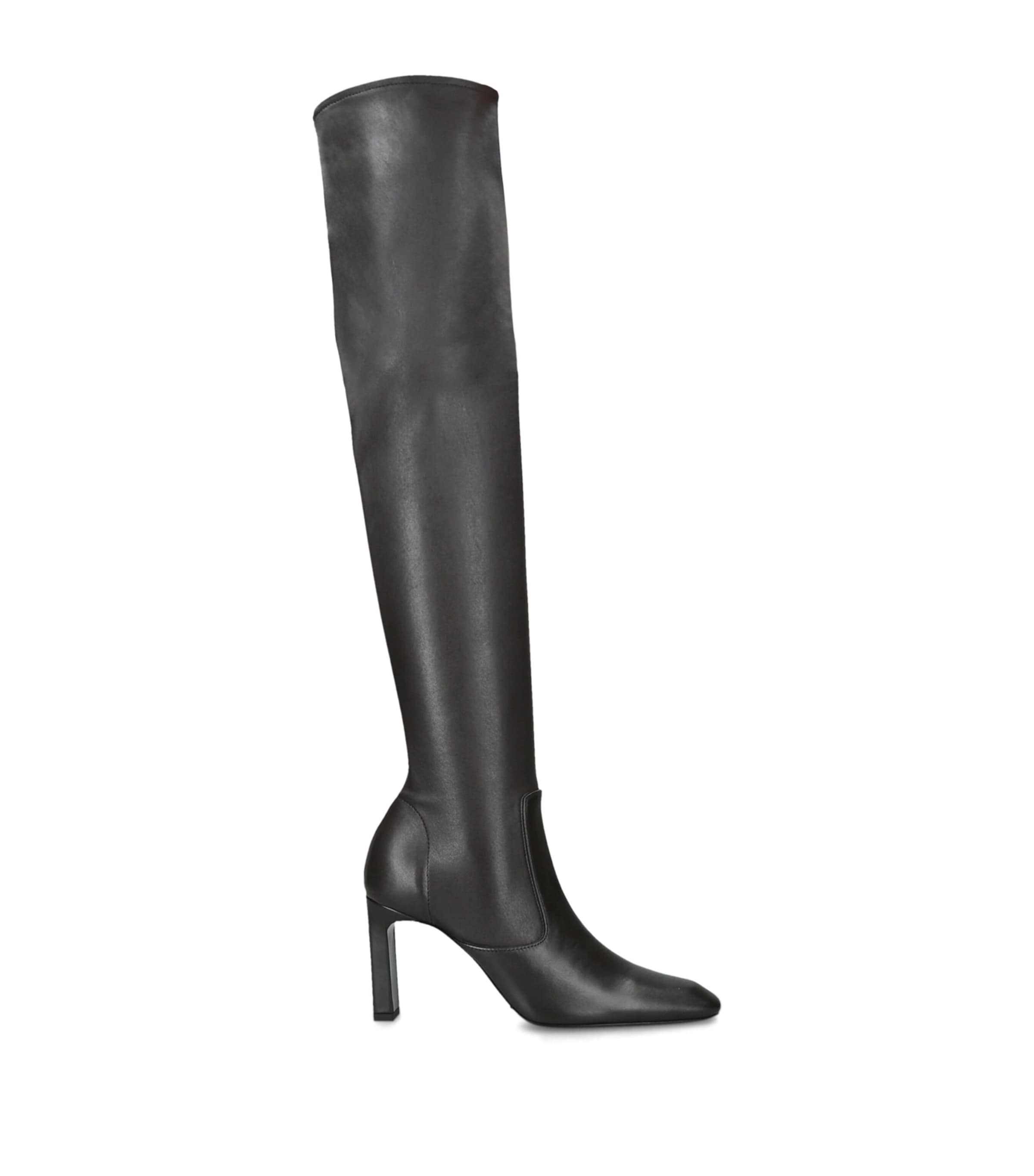 Toteme Leather Over-The-Knee Boots 85 Dark Brown