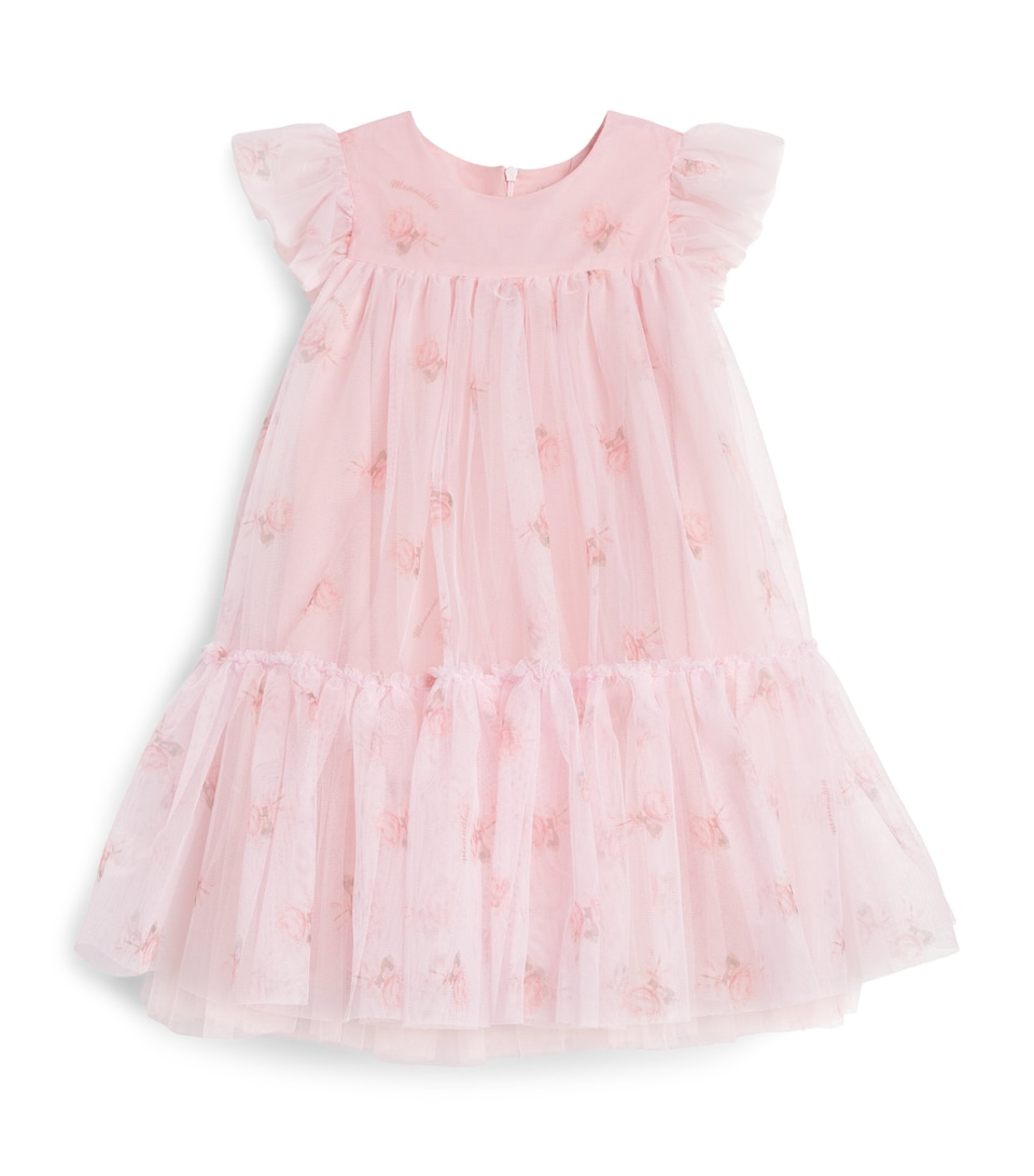 Monnalisa Rose Print Tulle Dress (9 Months – 6 Years) Lotus