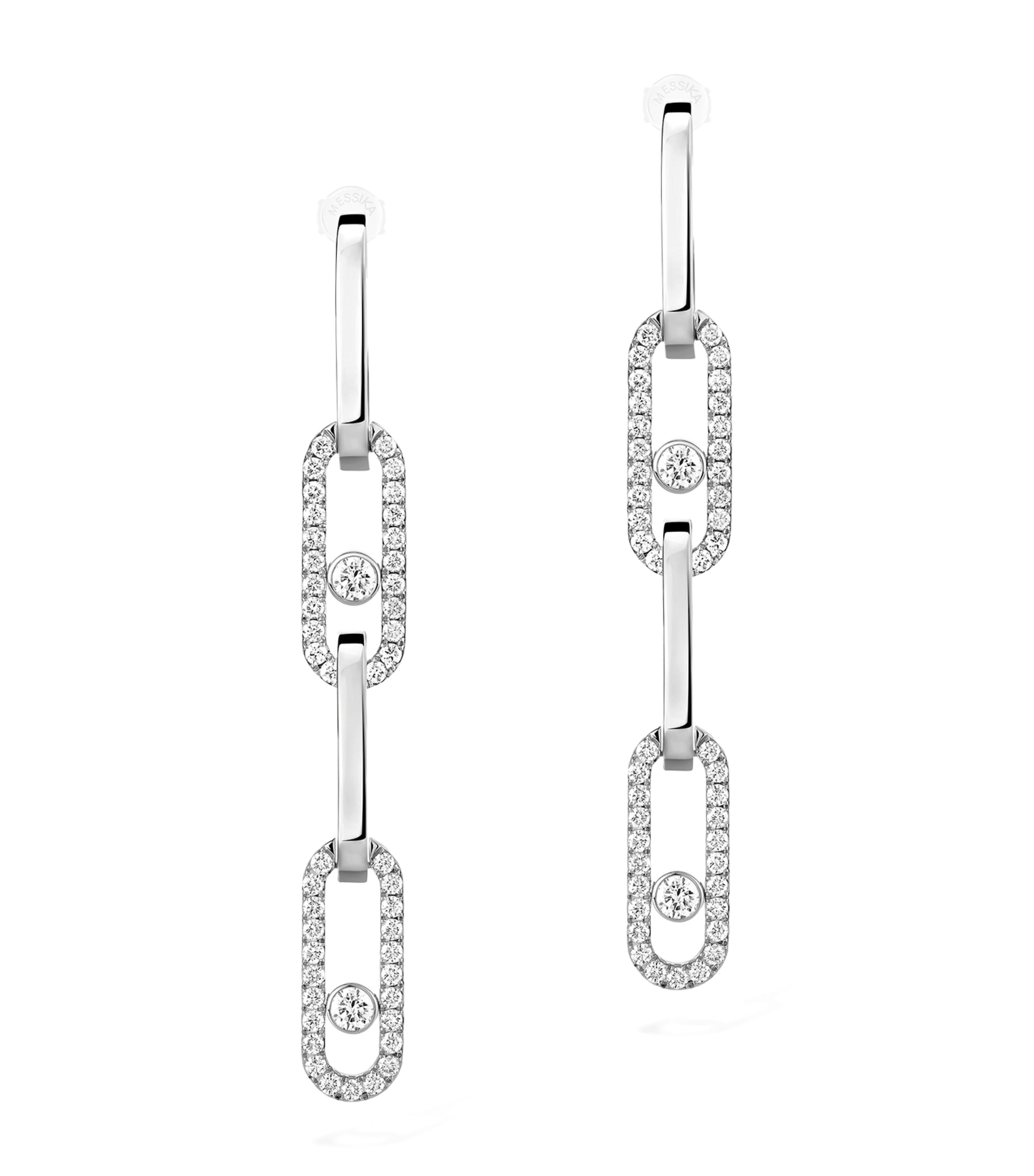 Messika Move Link White Gold and Diamond Convertible Earrings (1.70ct) White Gold