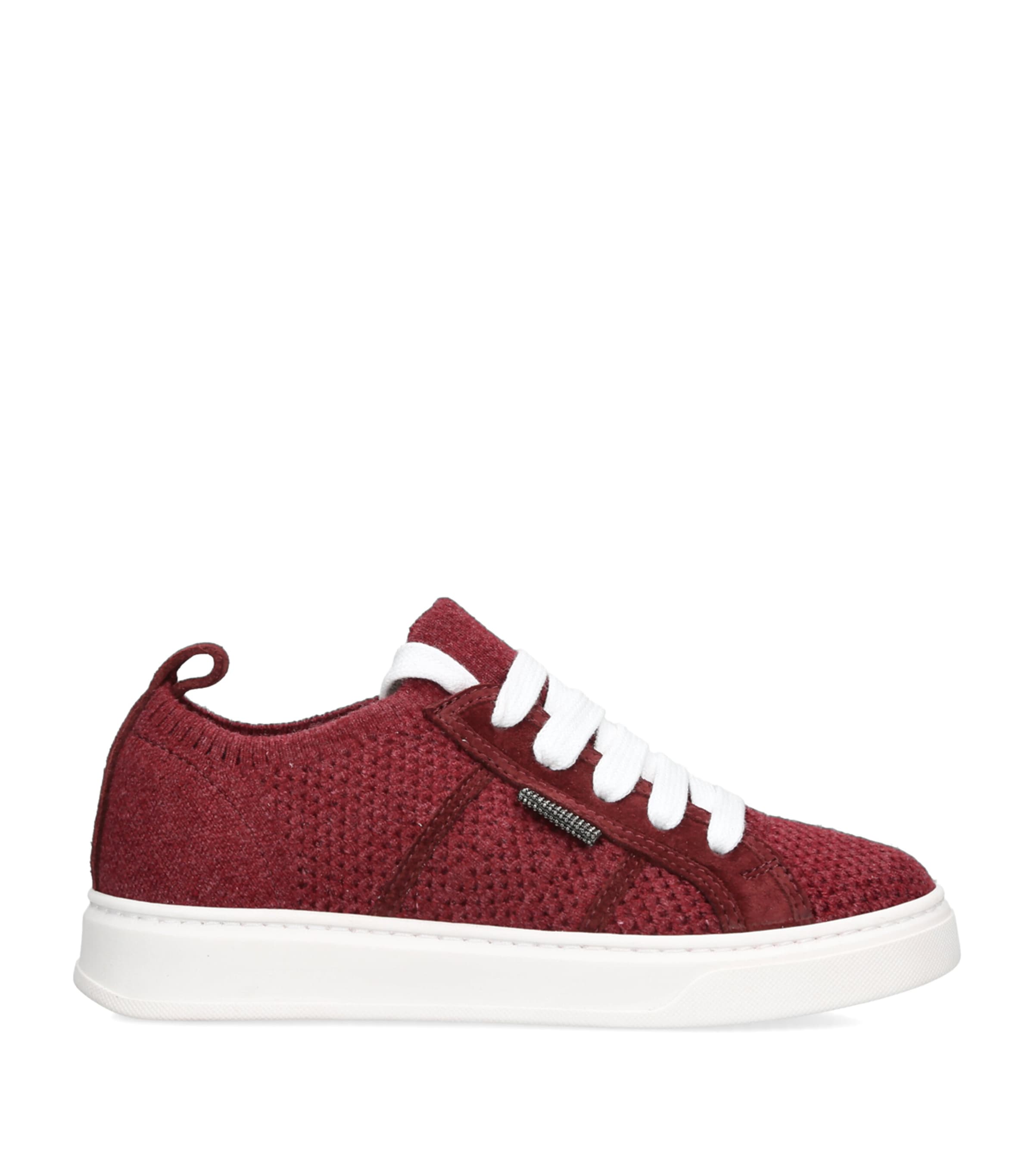 Brunello Cucinelli Kids Cotton Slip-On Sneakers Wine