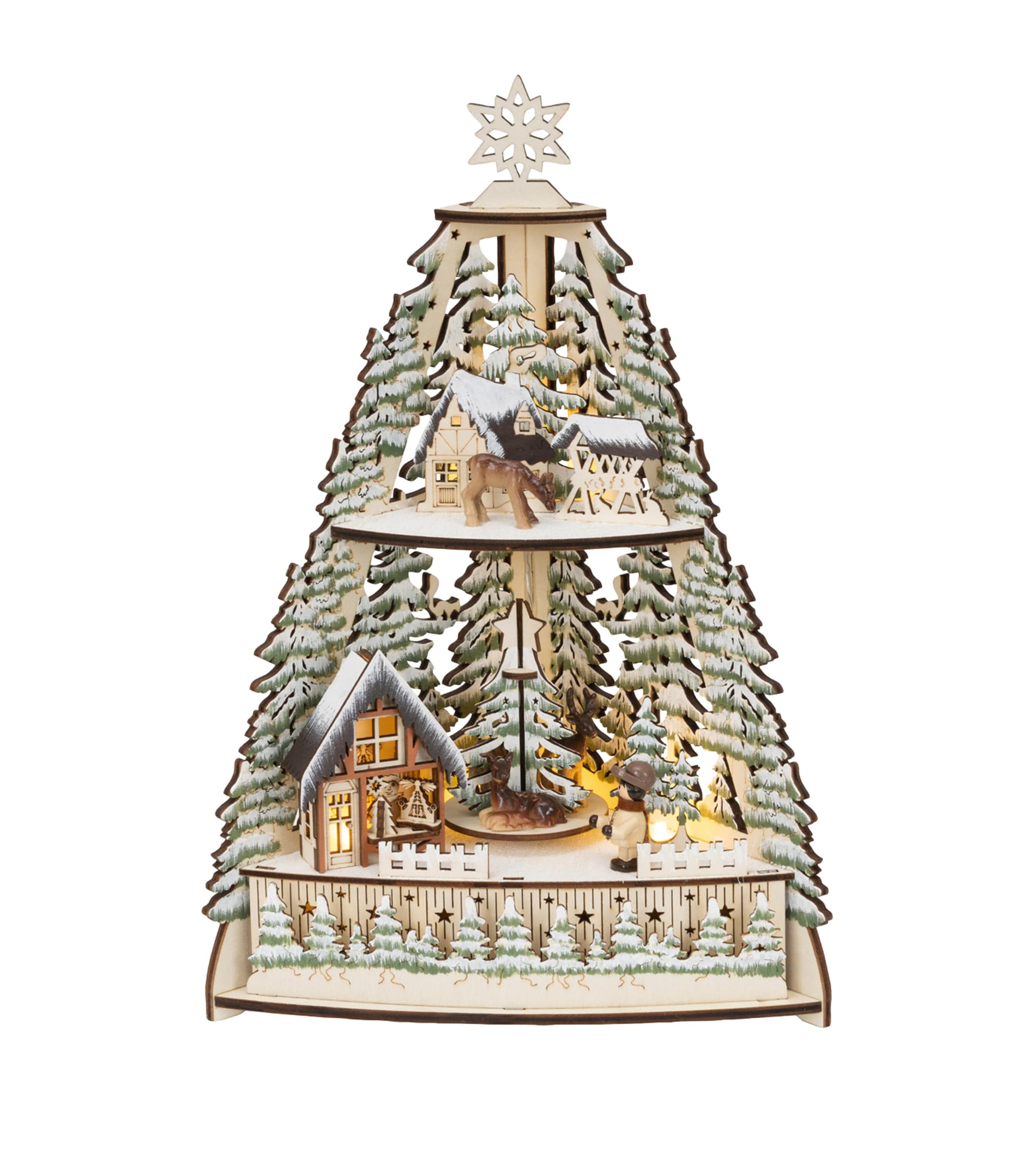 Harrods Two-Tier Christmas Tree LED Ornament Colours/warm White