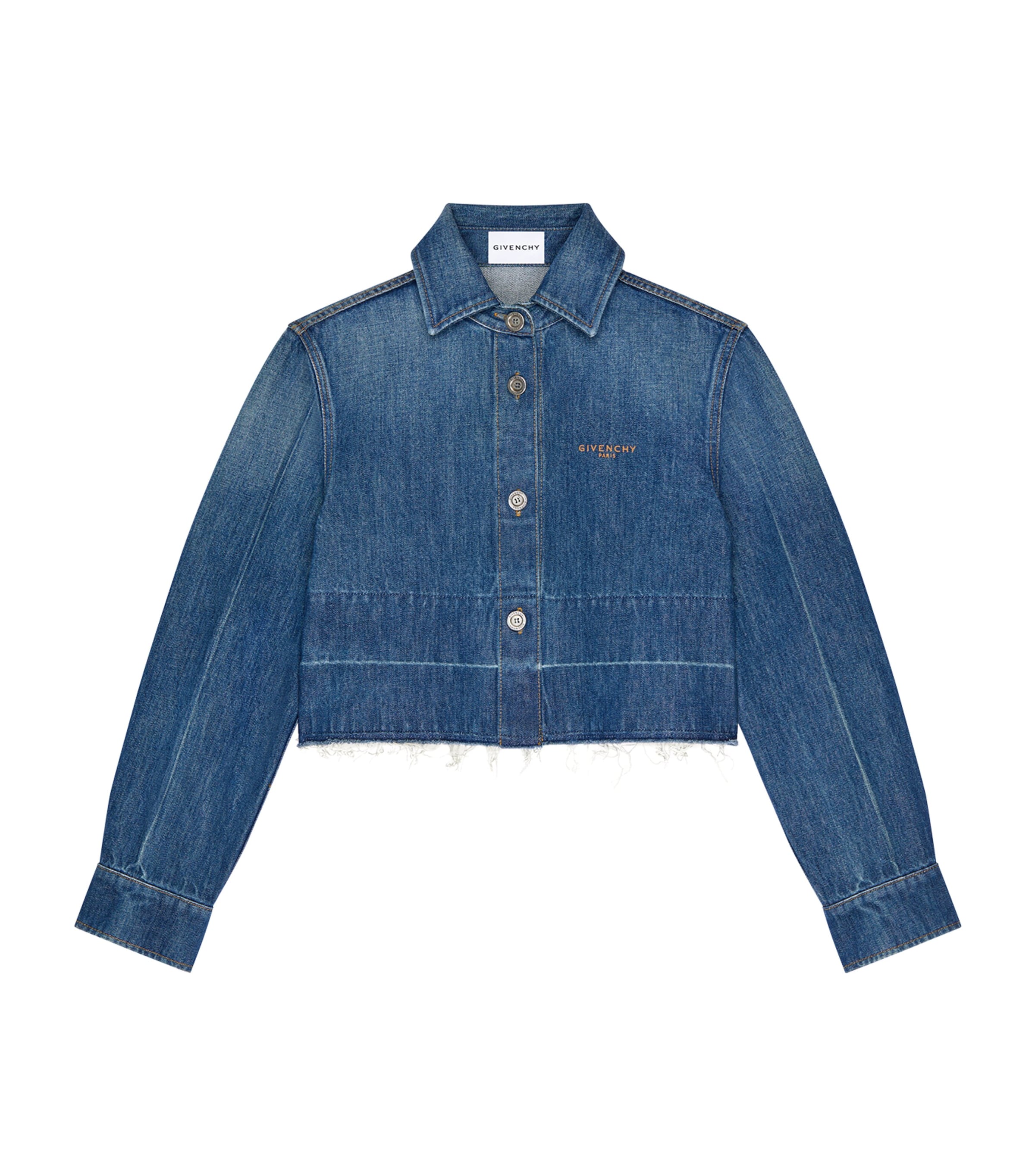 Givenchy Womens Frayed Denim Shirt