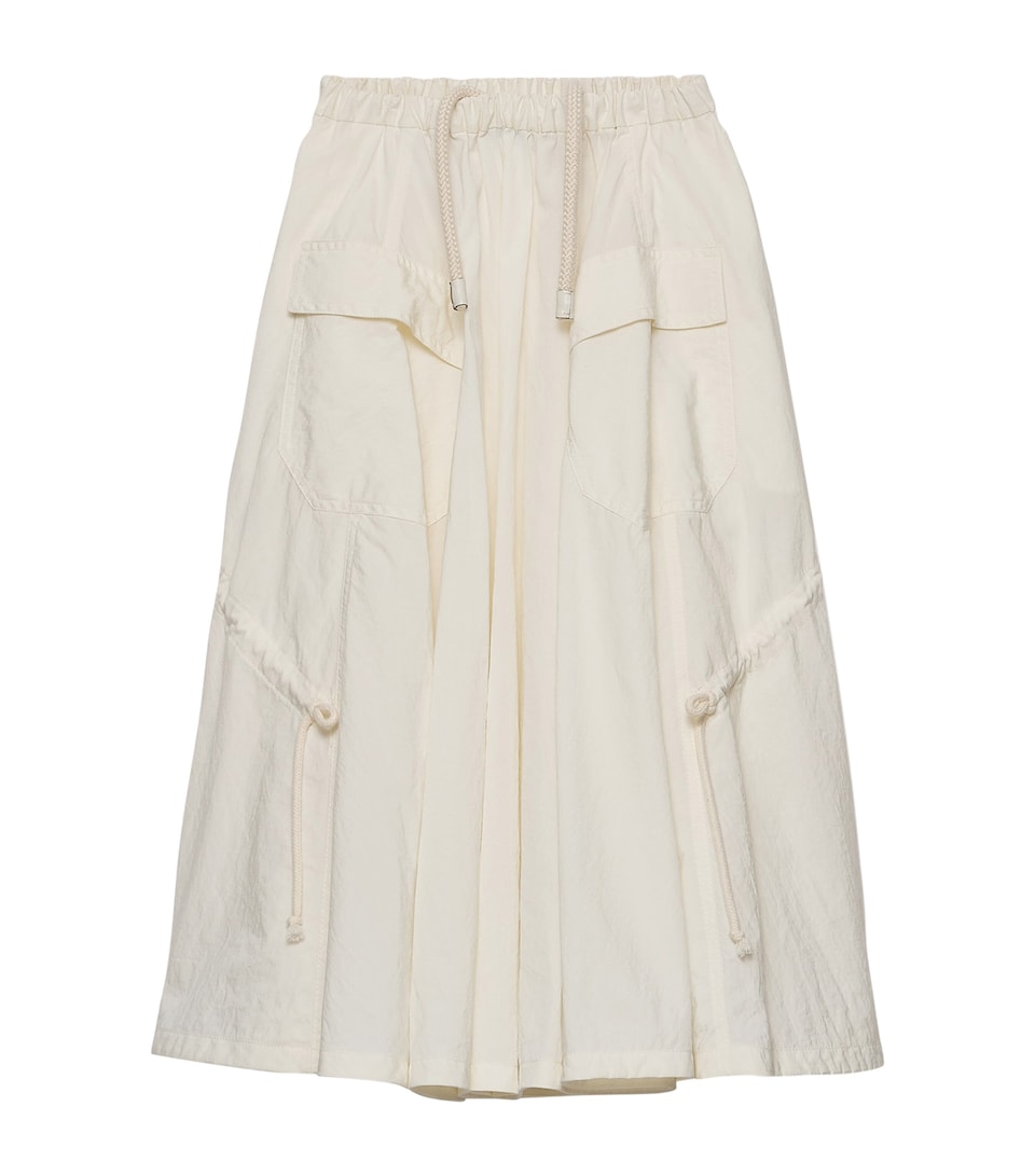 Cotton-Blend Midi Skirt