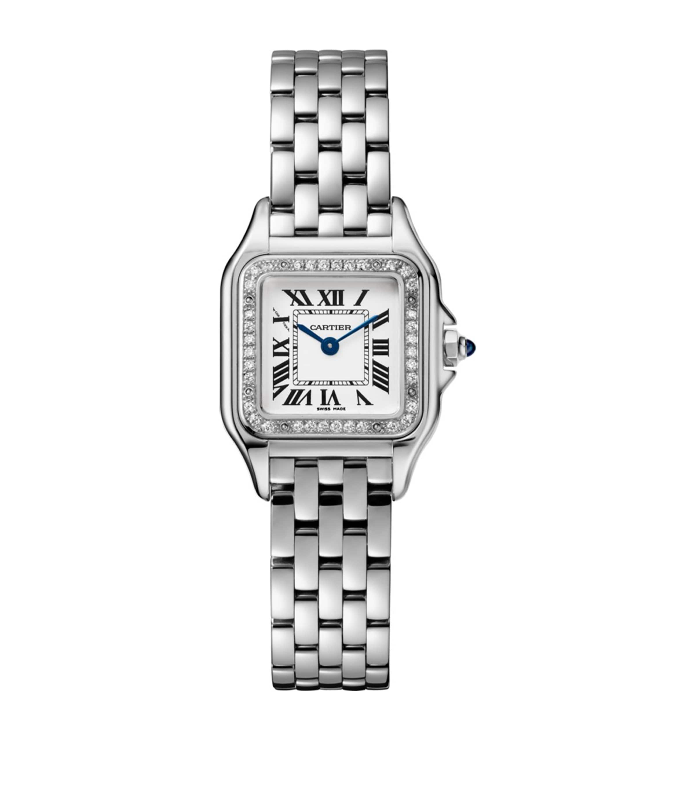 Small Stainless Steel and Diamond Panthère de Cartier Watch 23mm